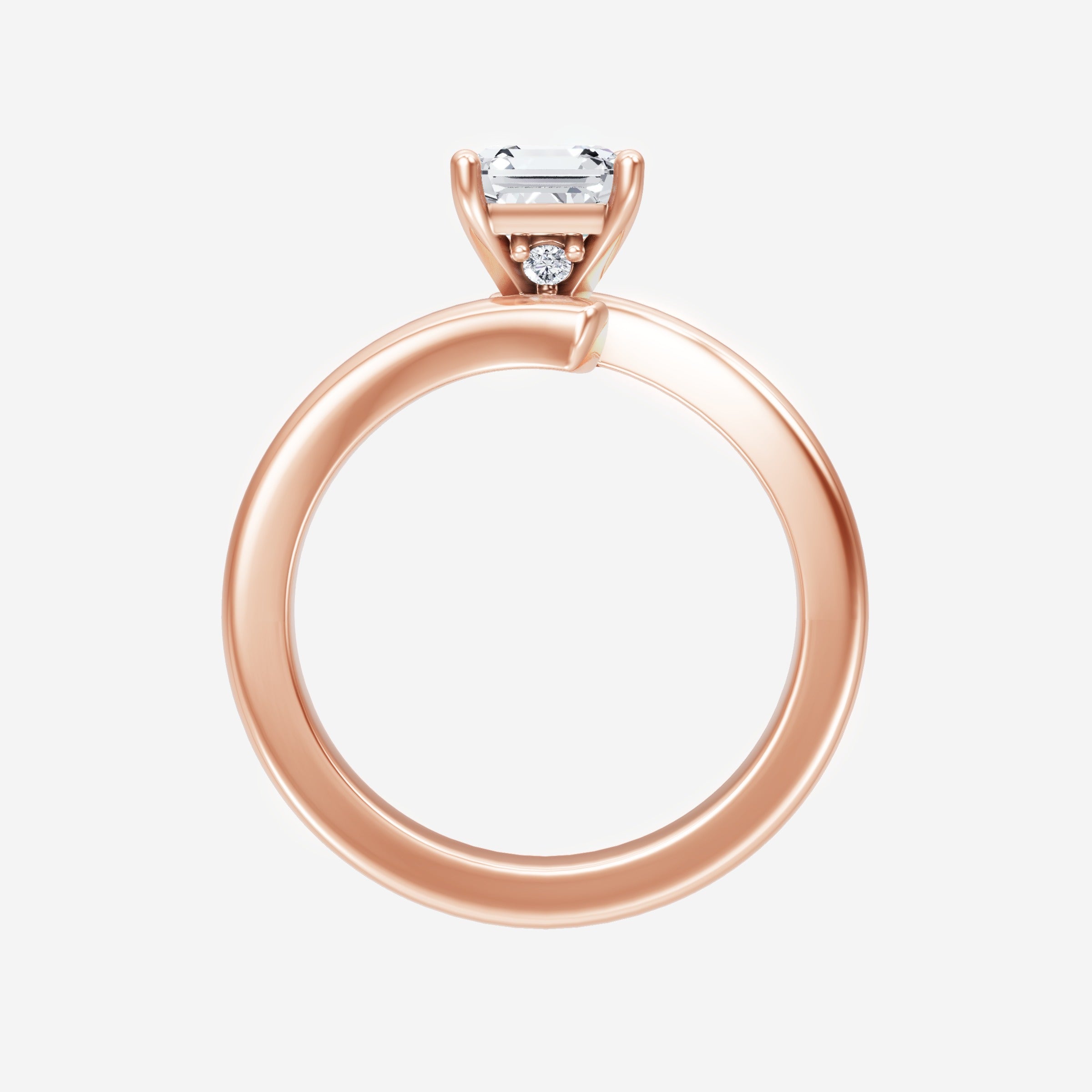 Asscher adornado con un anillo de luz