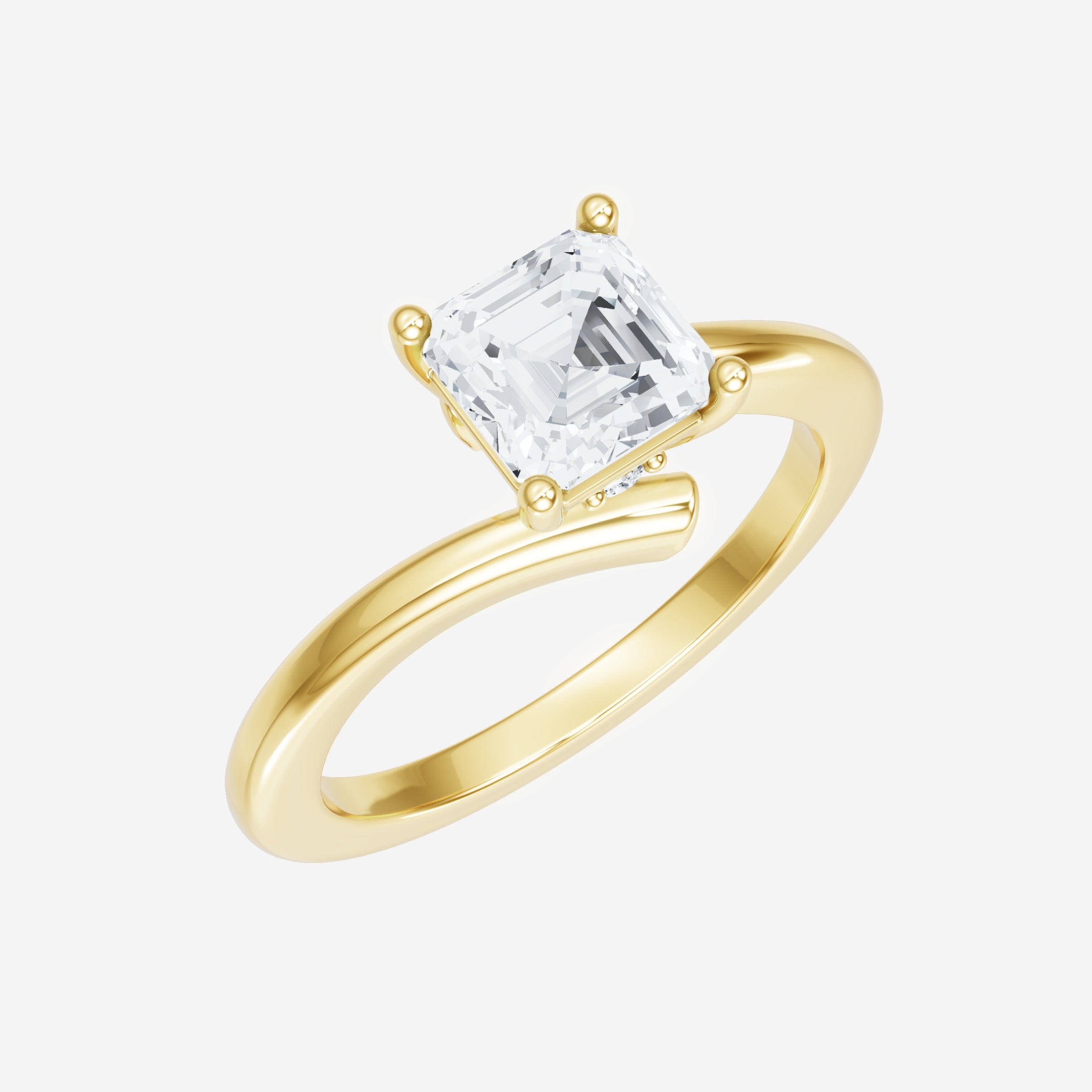 Asscher Adorned in Light Ring