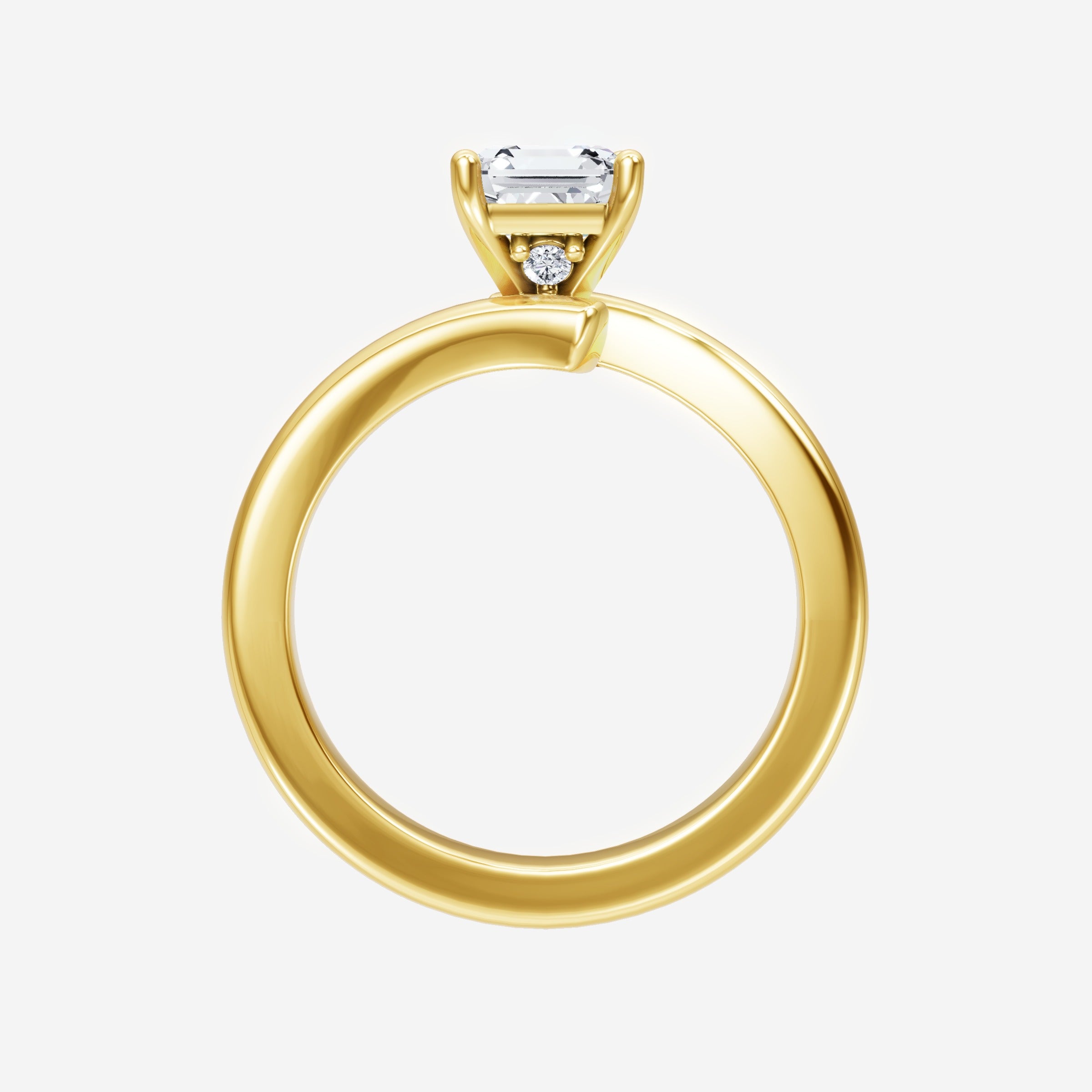 Asscher adornado con un anillo de luz