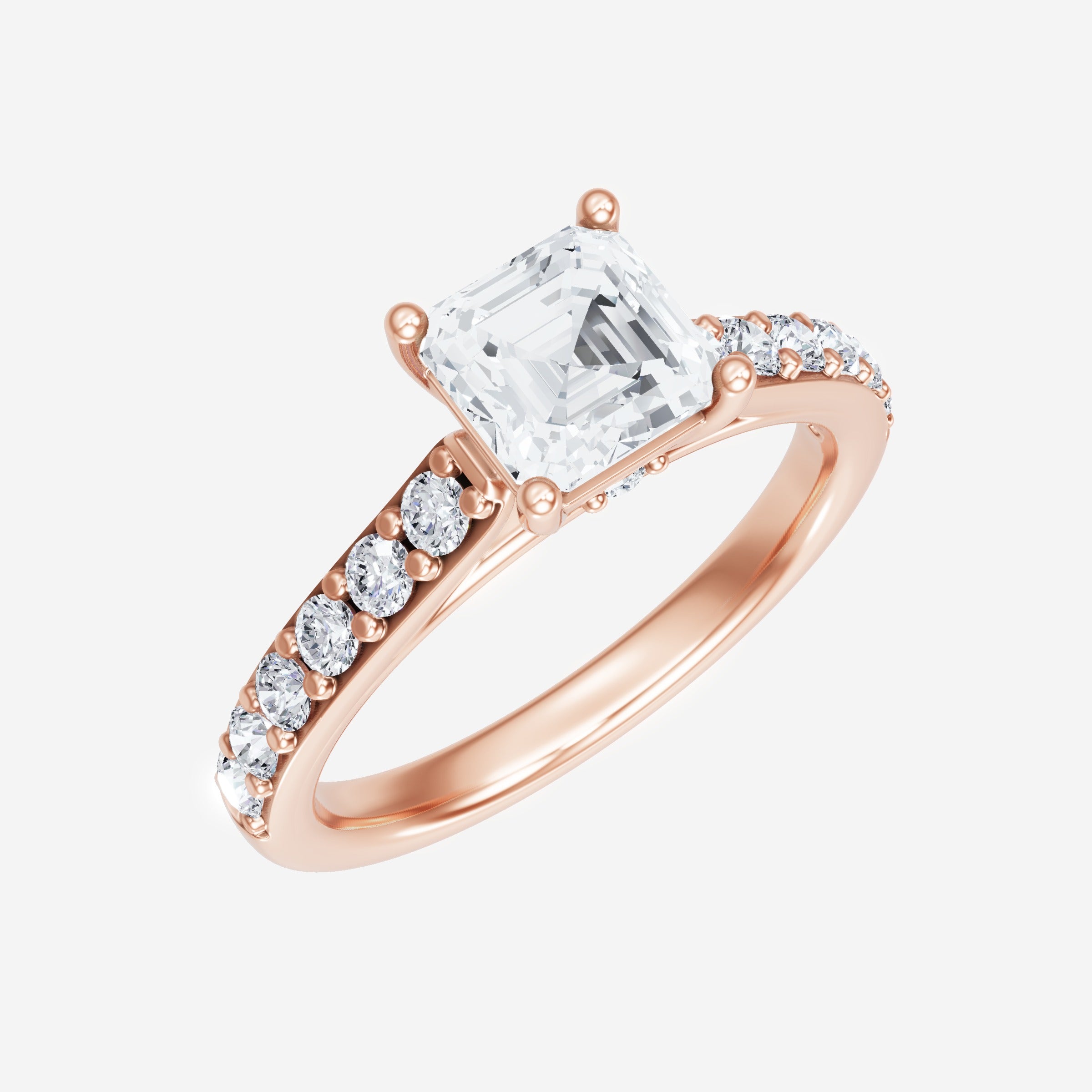Asscher Adorned in Light Ring
