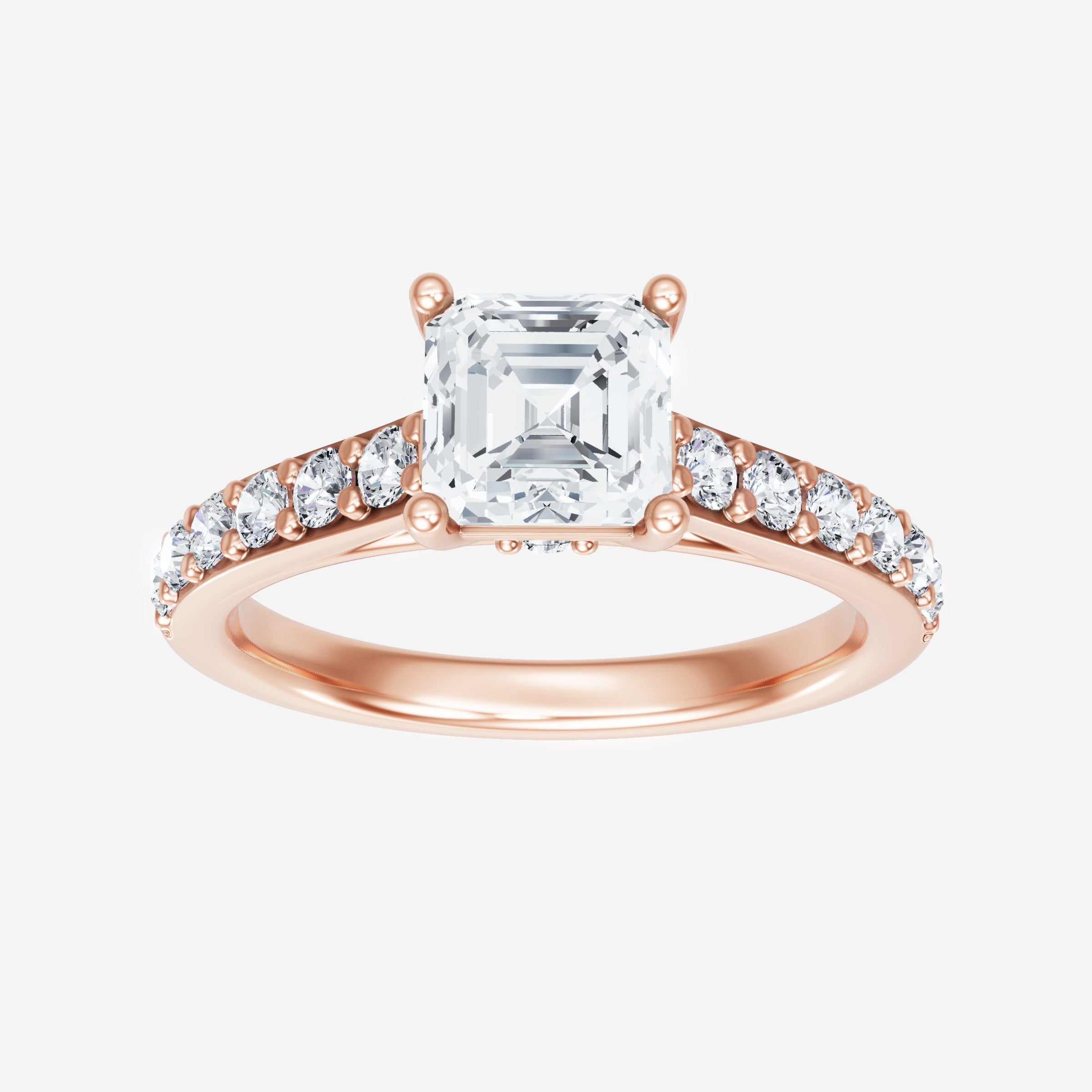 Asscher Adorned in Light Ring