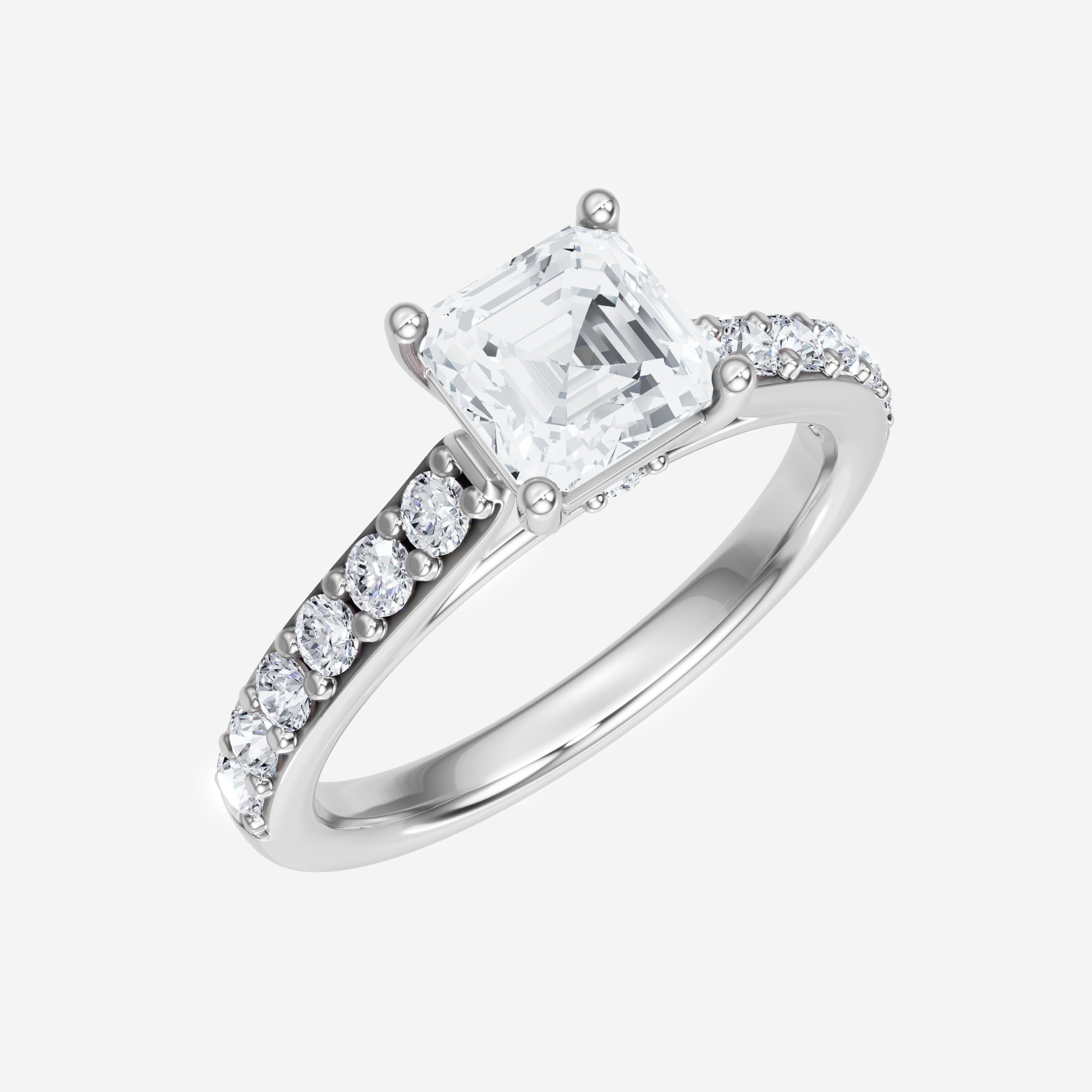 Asscher Adorned in Light Ring