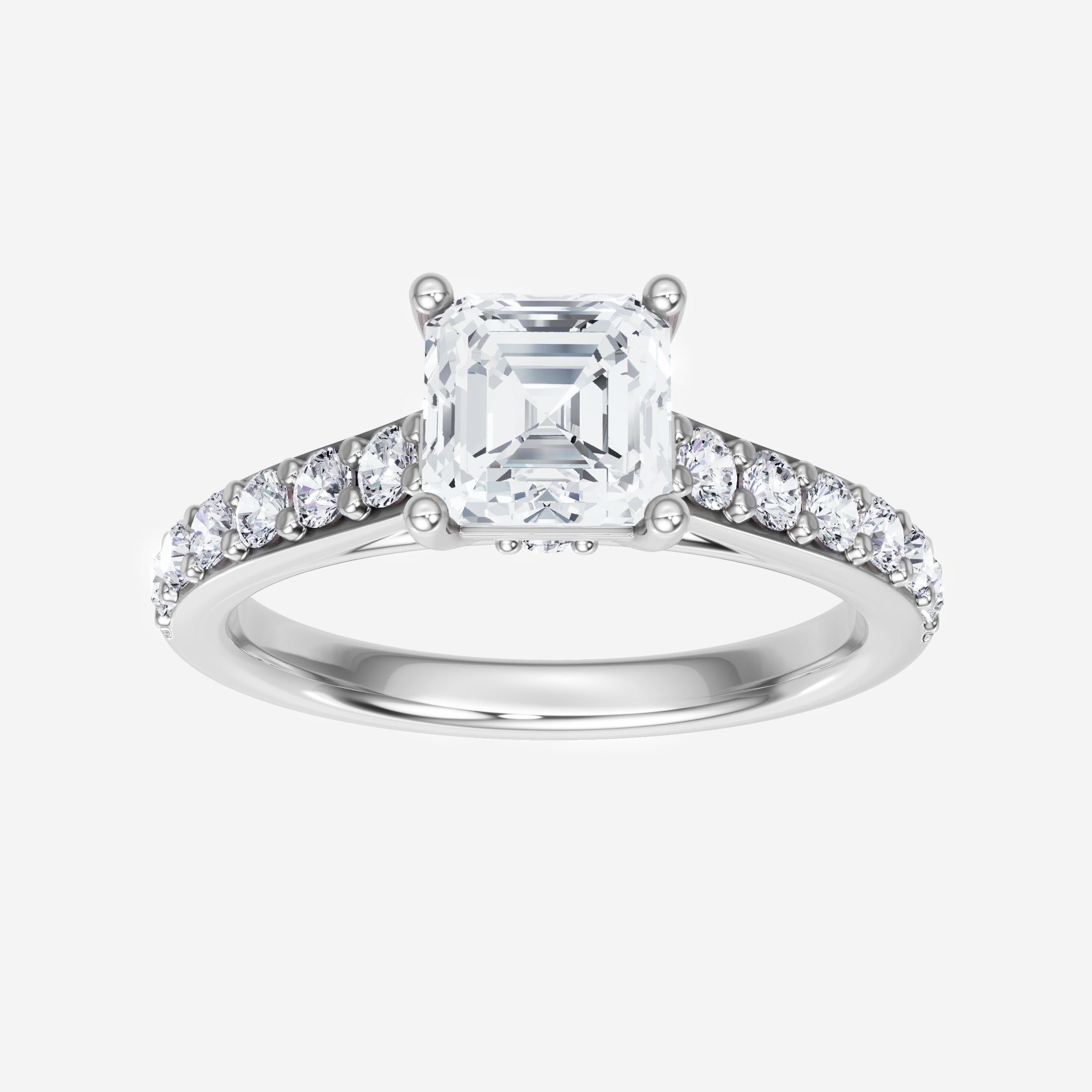 Asscher Adorned in Light Ring