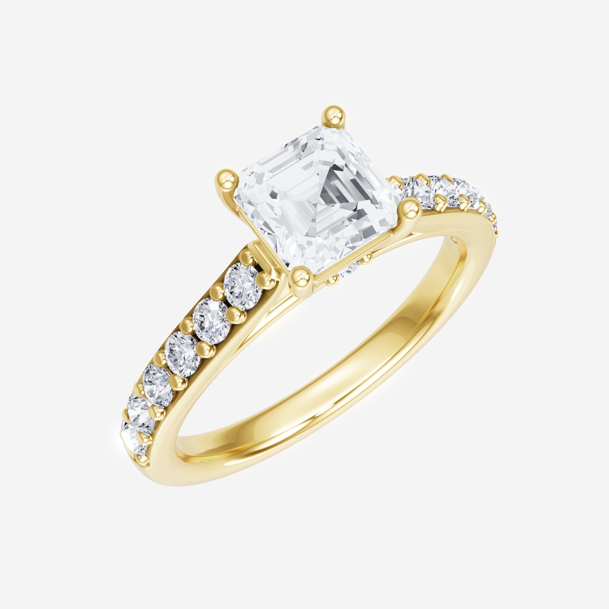 Asscher Adorned in Light Ring