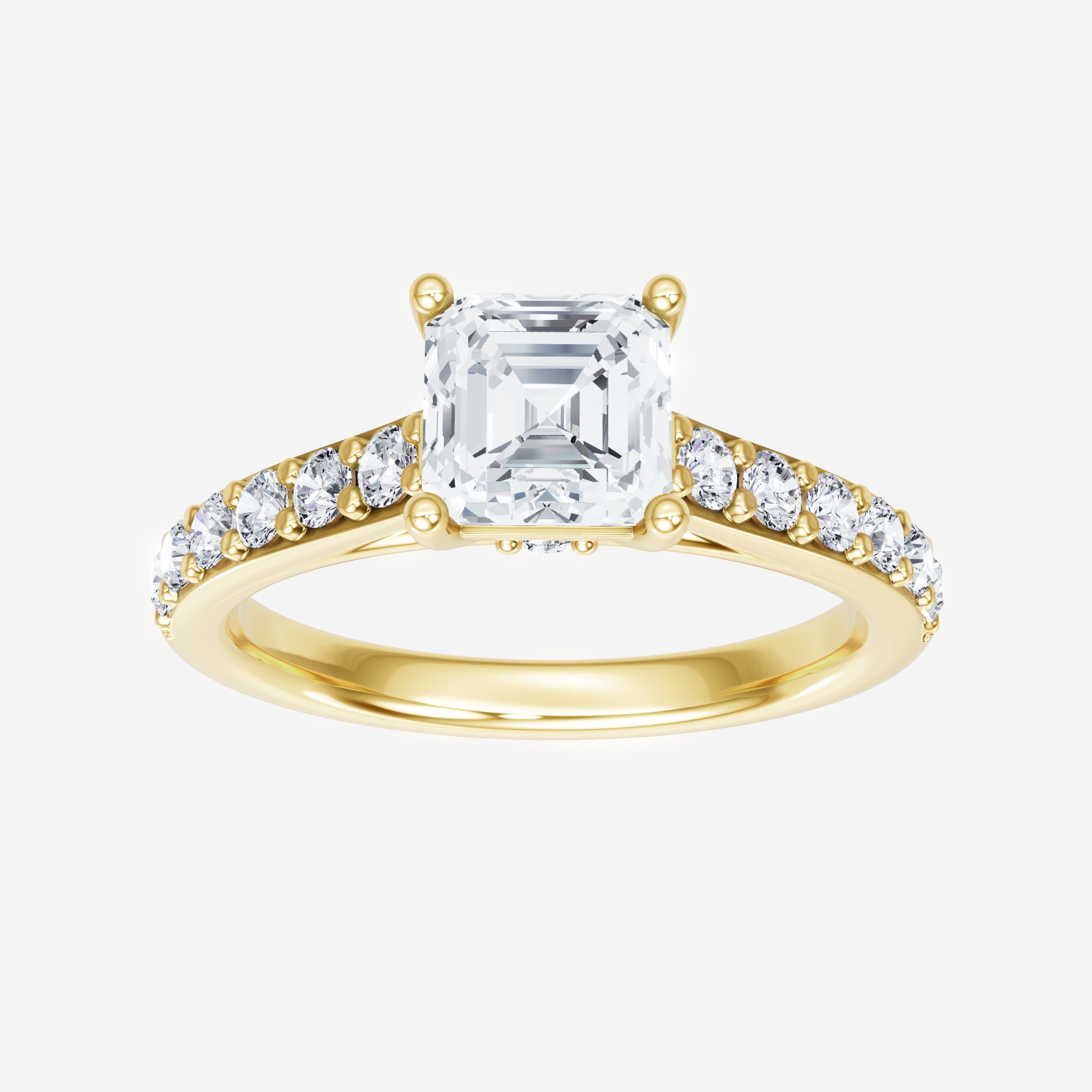 Asscher Adorned in Light Ring