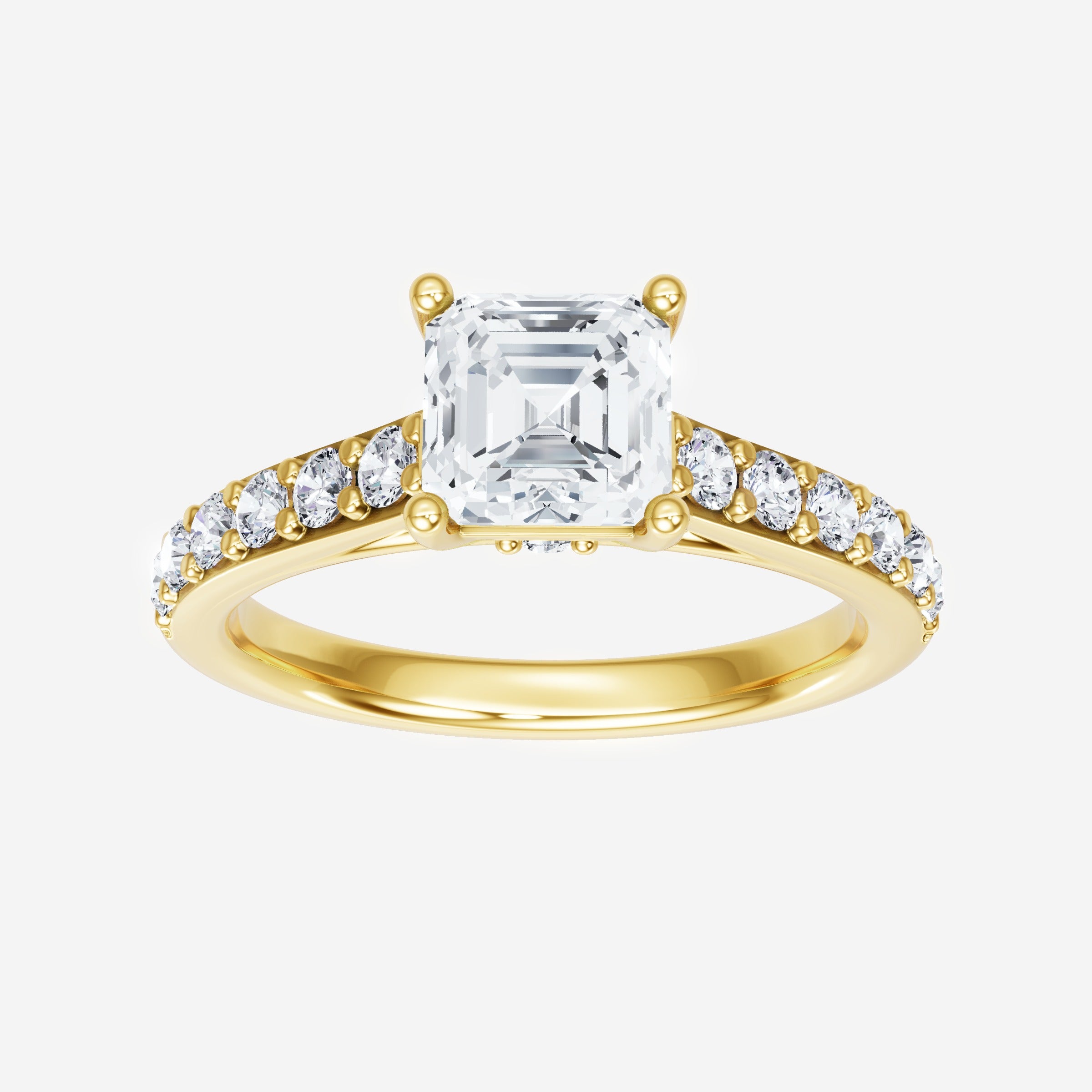 Asscher adornado con un anillo de luz