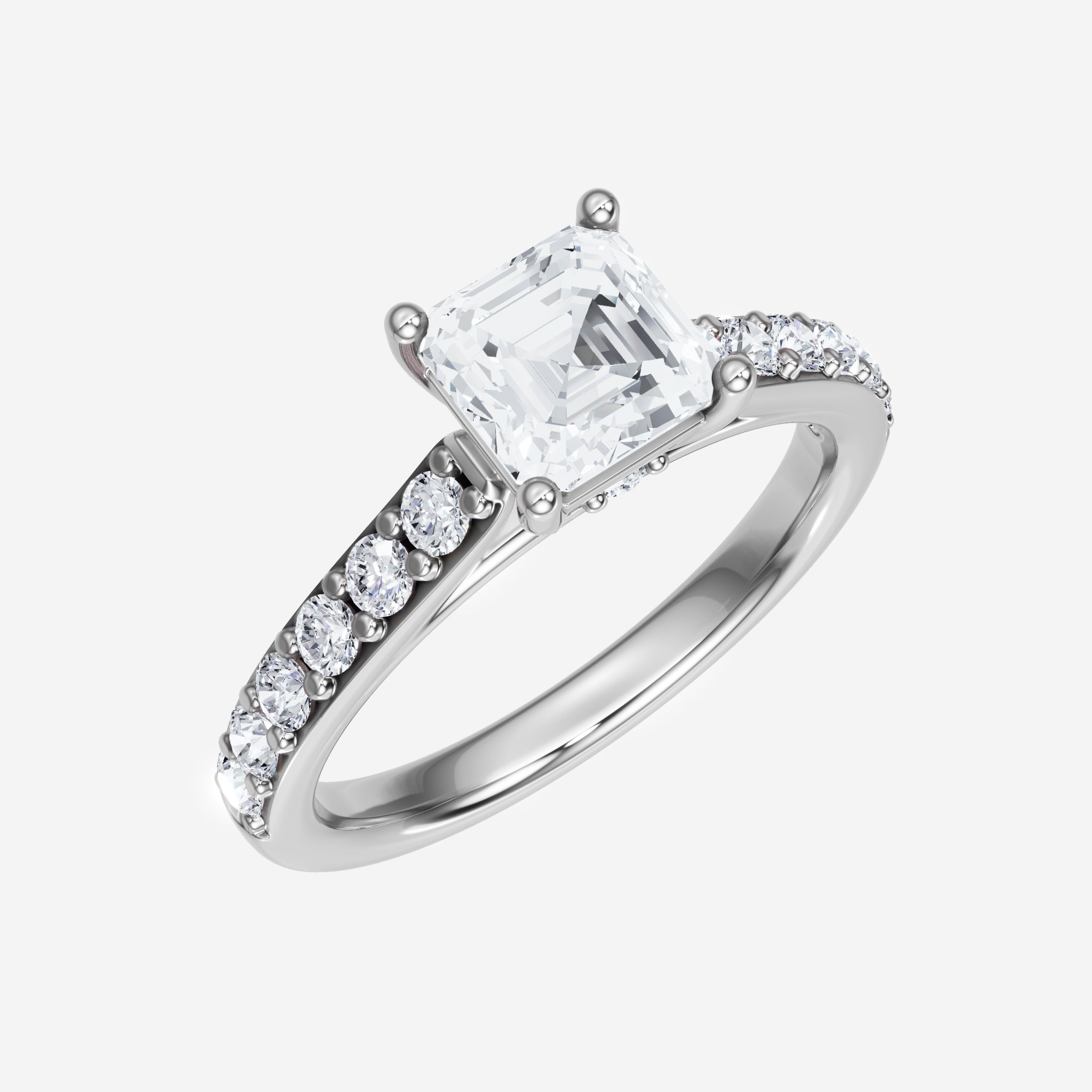 Asscher adornado con un anillo de luz