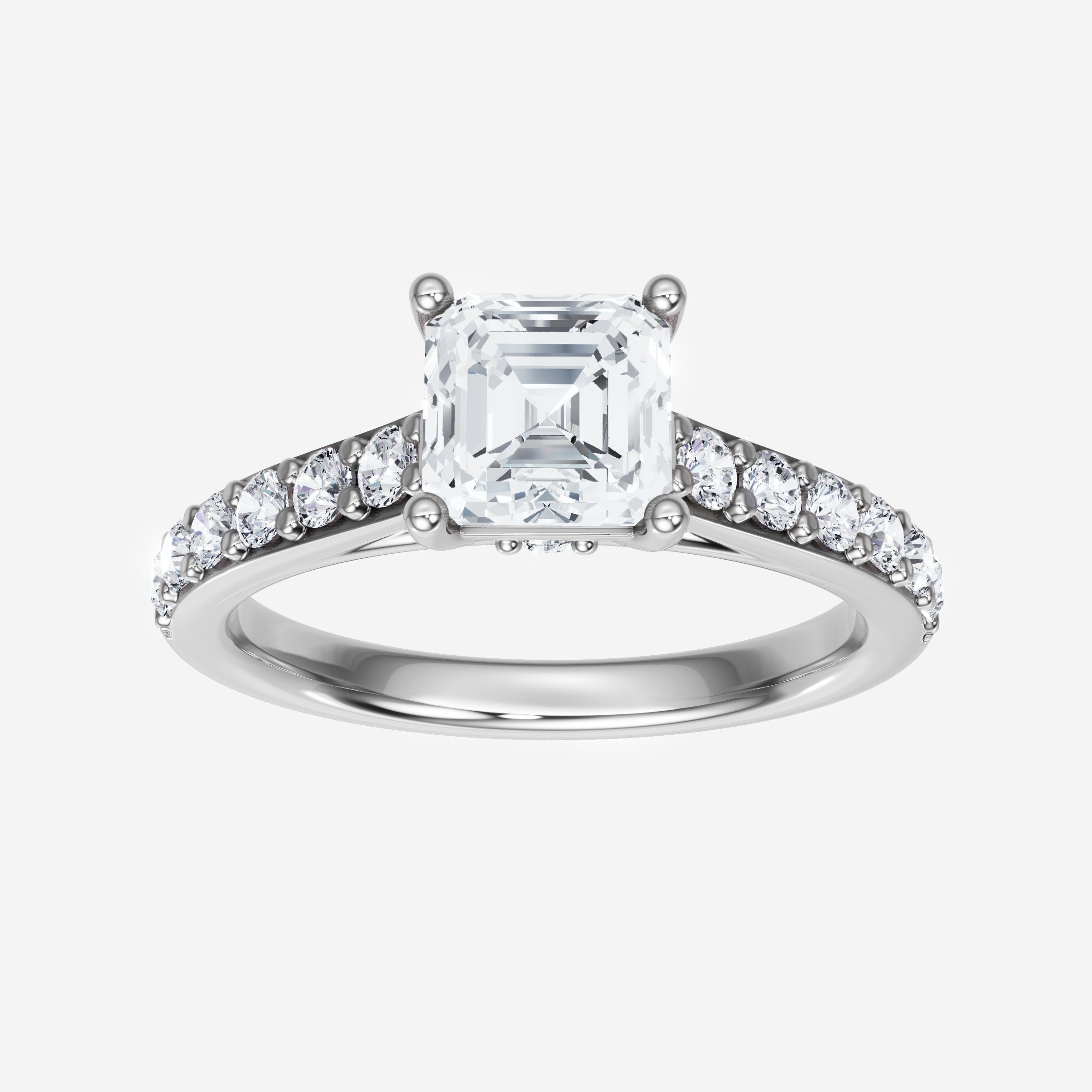 Asscher adornado con un anillo de luz