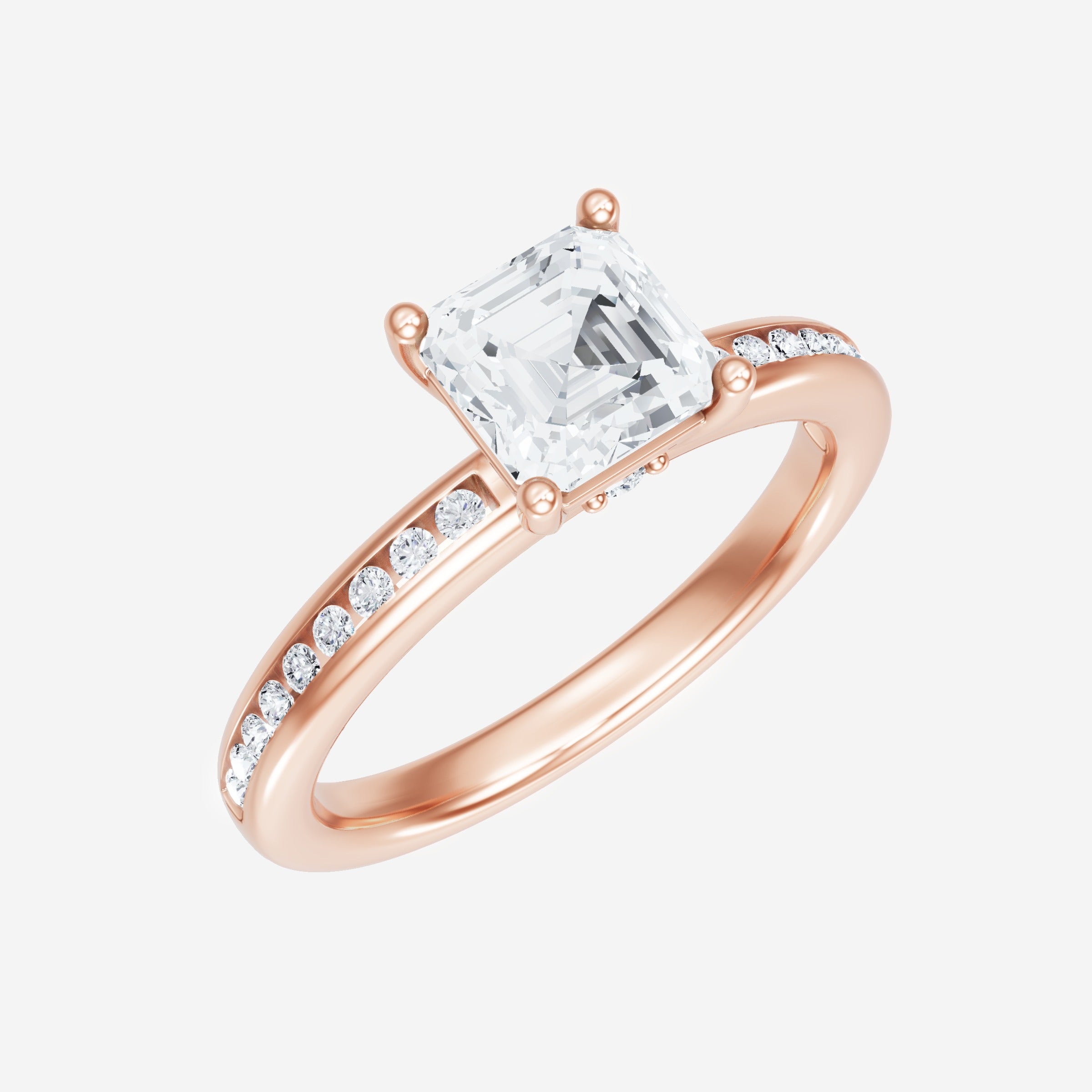 Anillo deslumbrante y glamoroso de Asscher