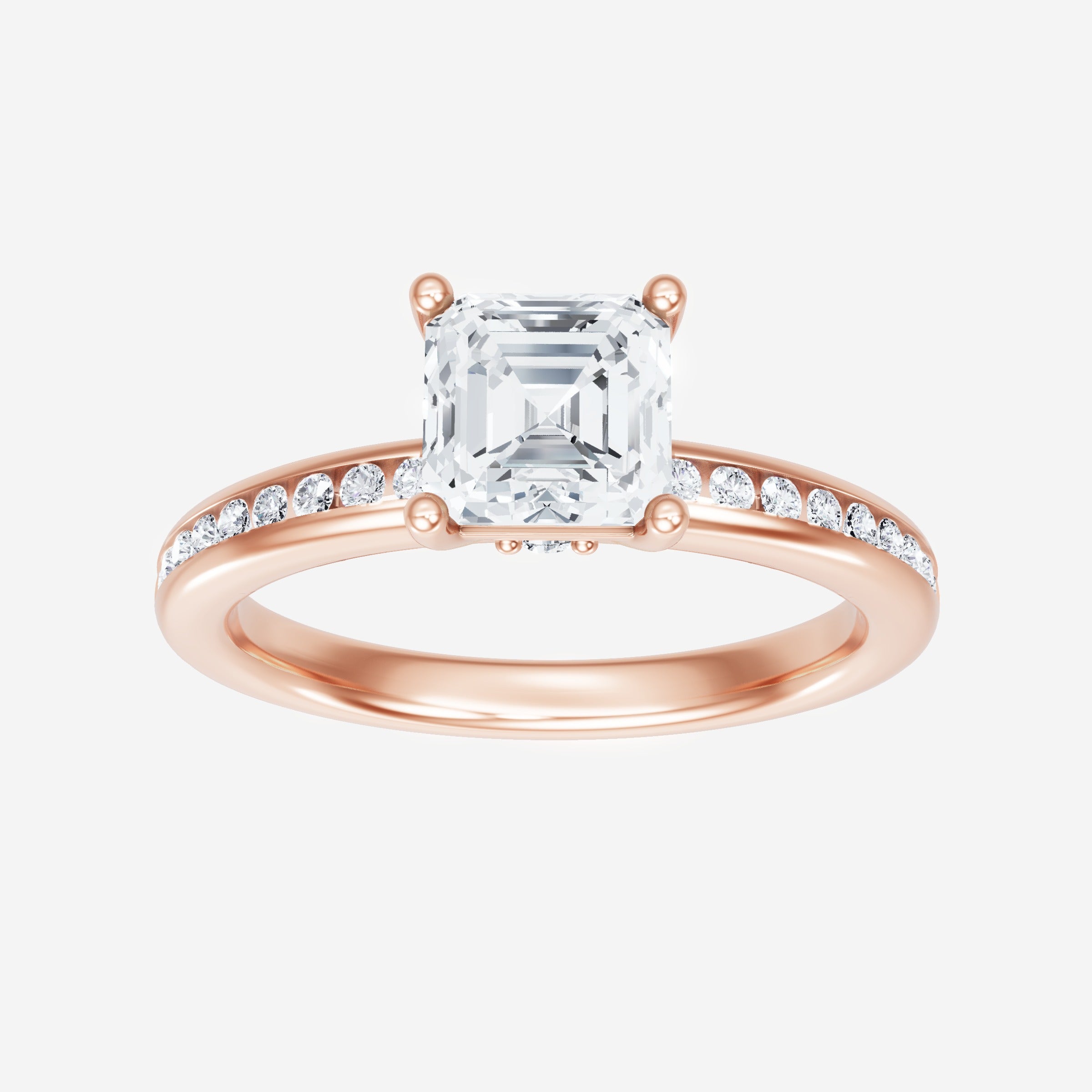 Anillo deslumbrante y glamoroso de Asscher