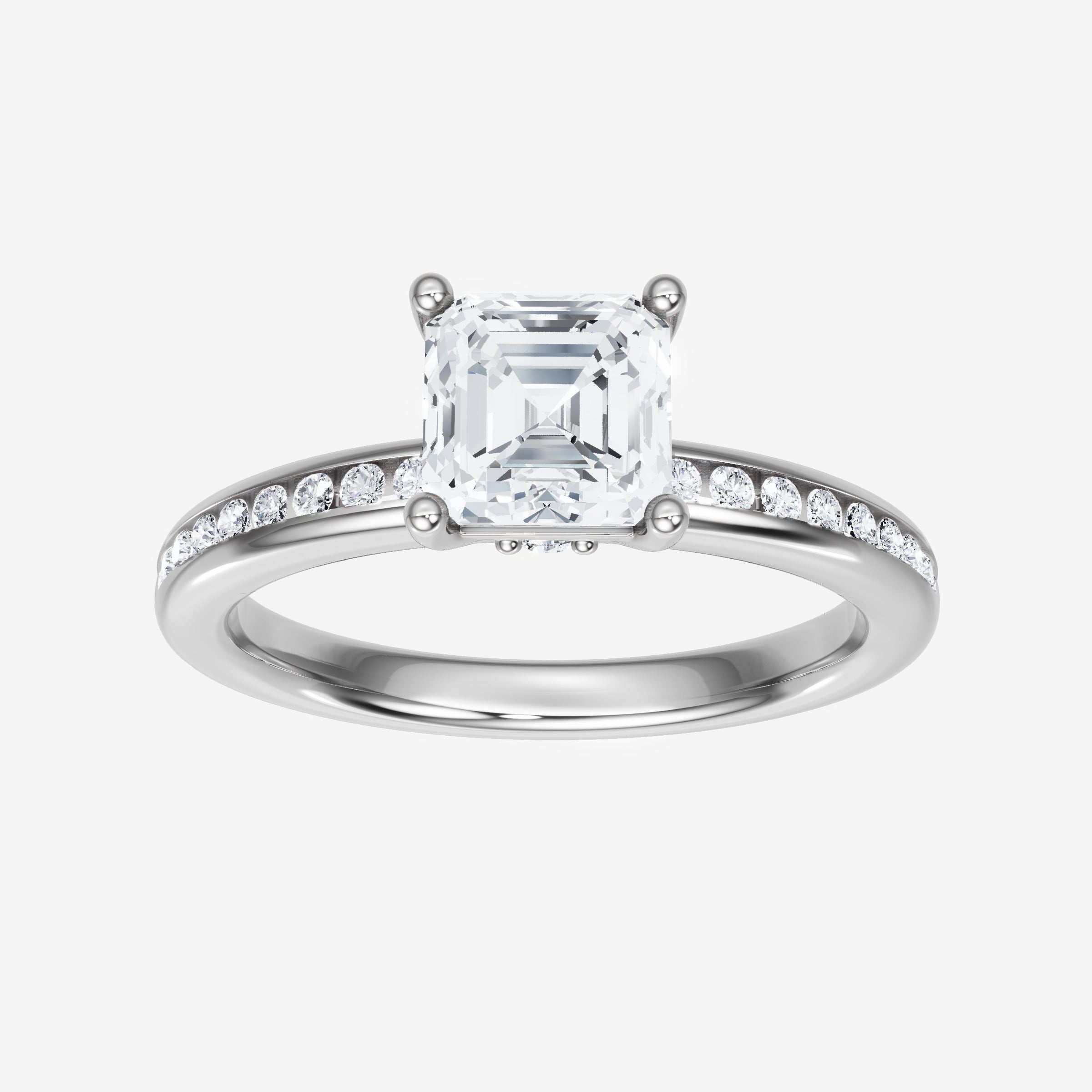 Anillo deslumbrante y glamoroso de Asscher