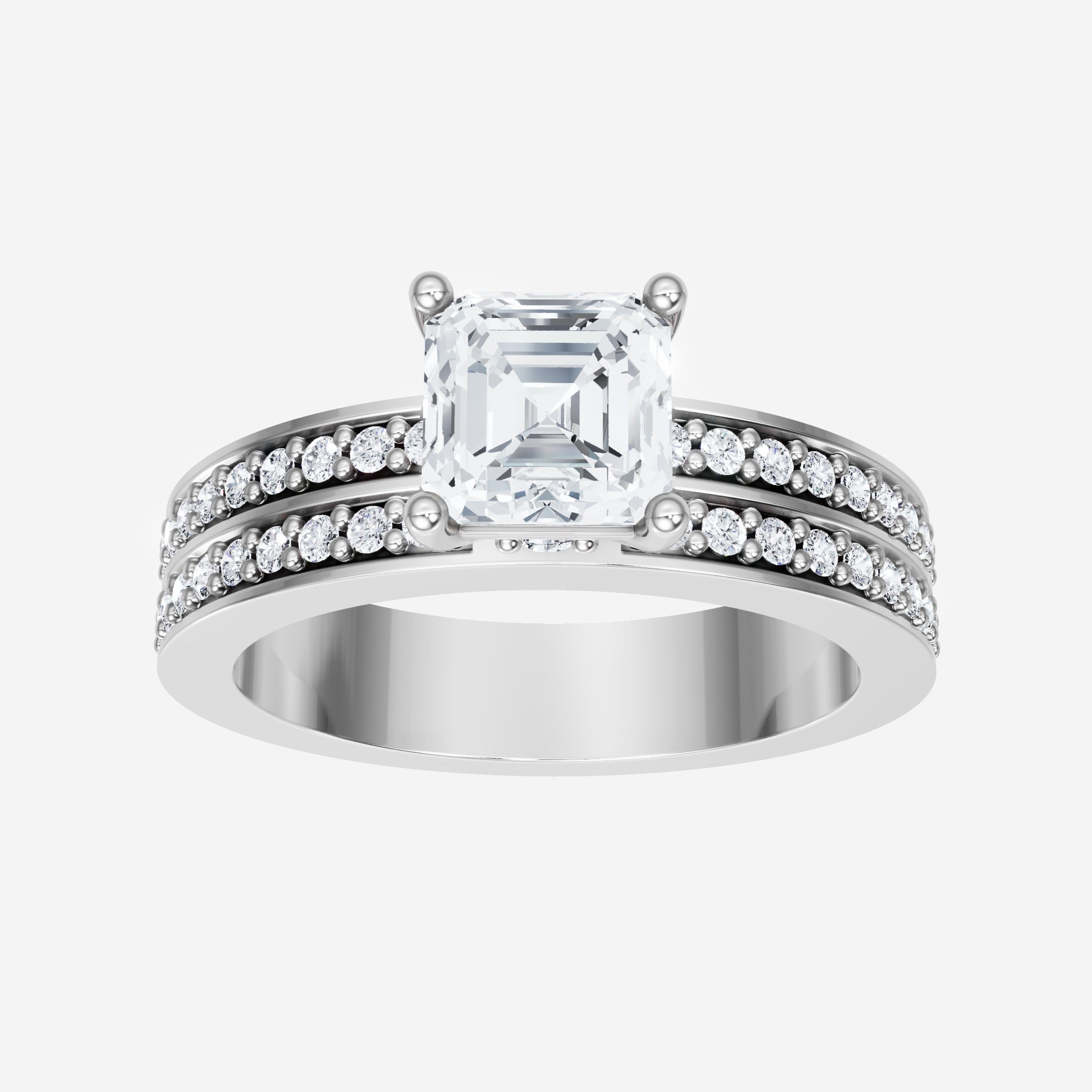 Asscher adornado con un anillo de luz