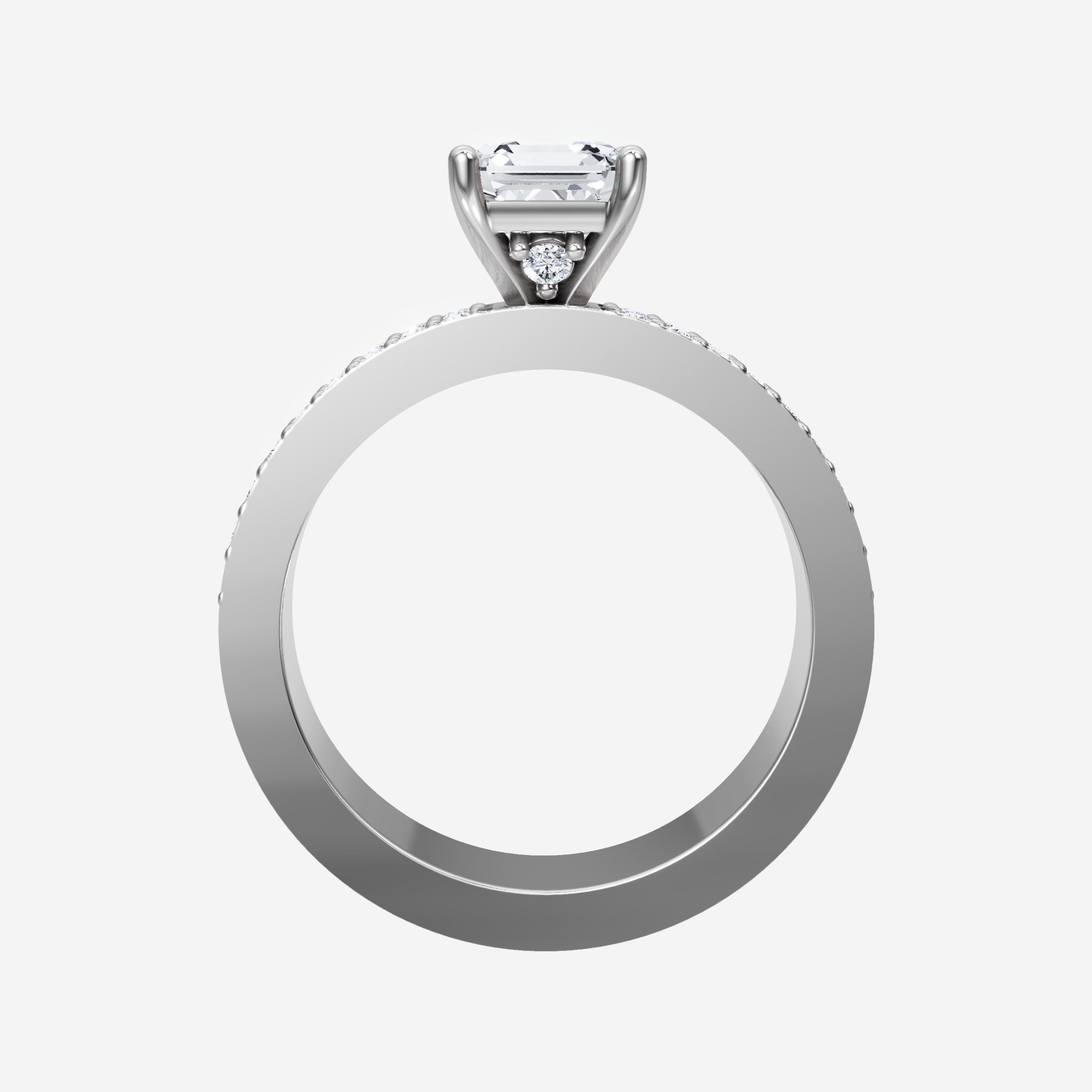 Asscher adornado con un anillo de luz