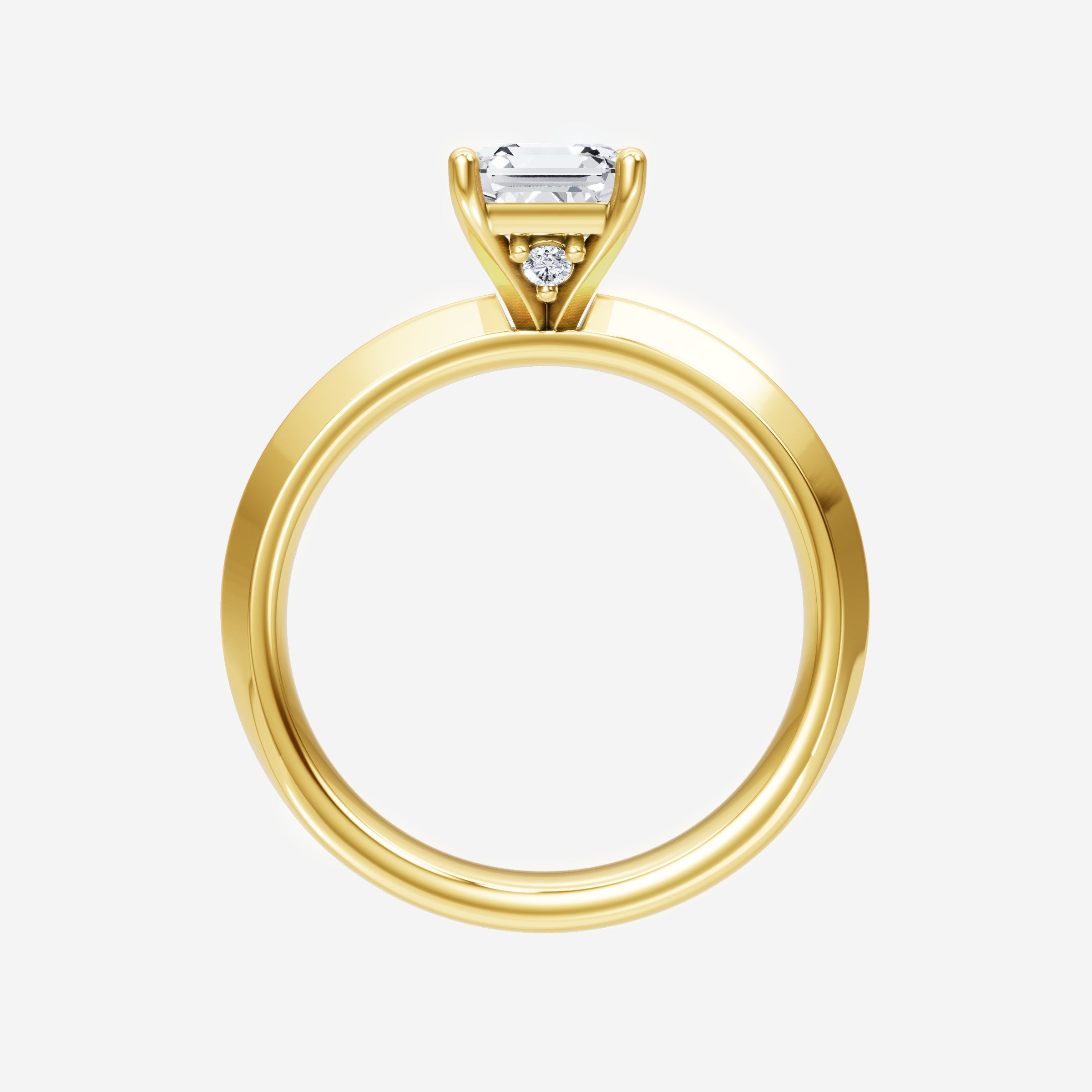 Anillo deslumbrante y glamoroso de Asscher