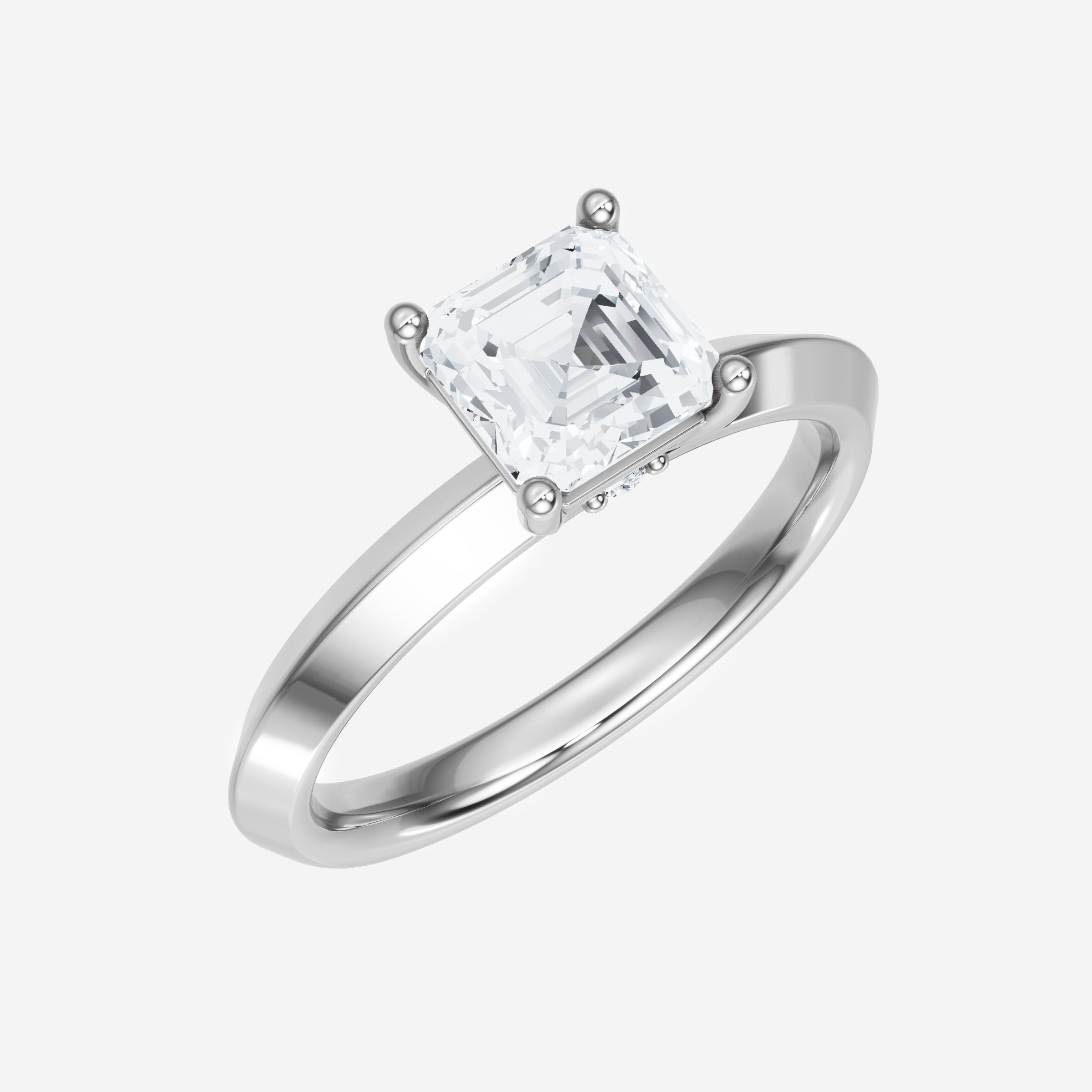Anillo deslumbrante y glamoroso de Asscher