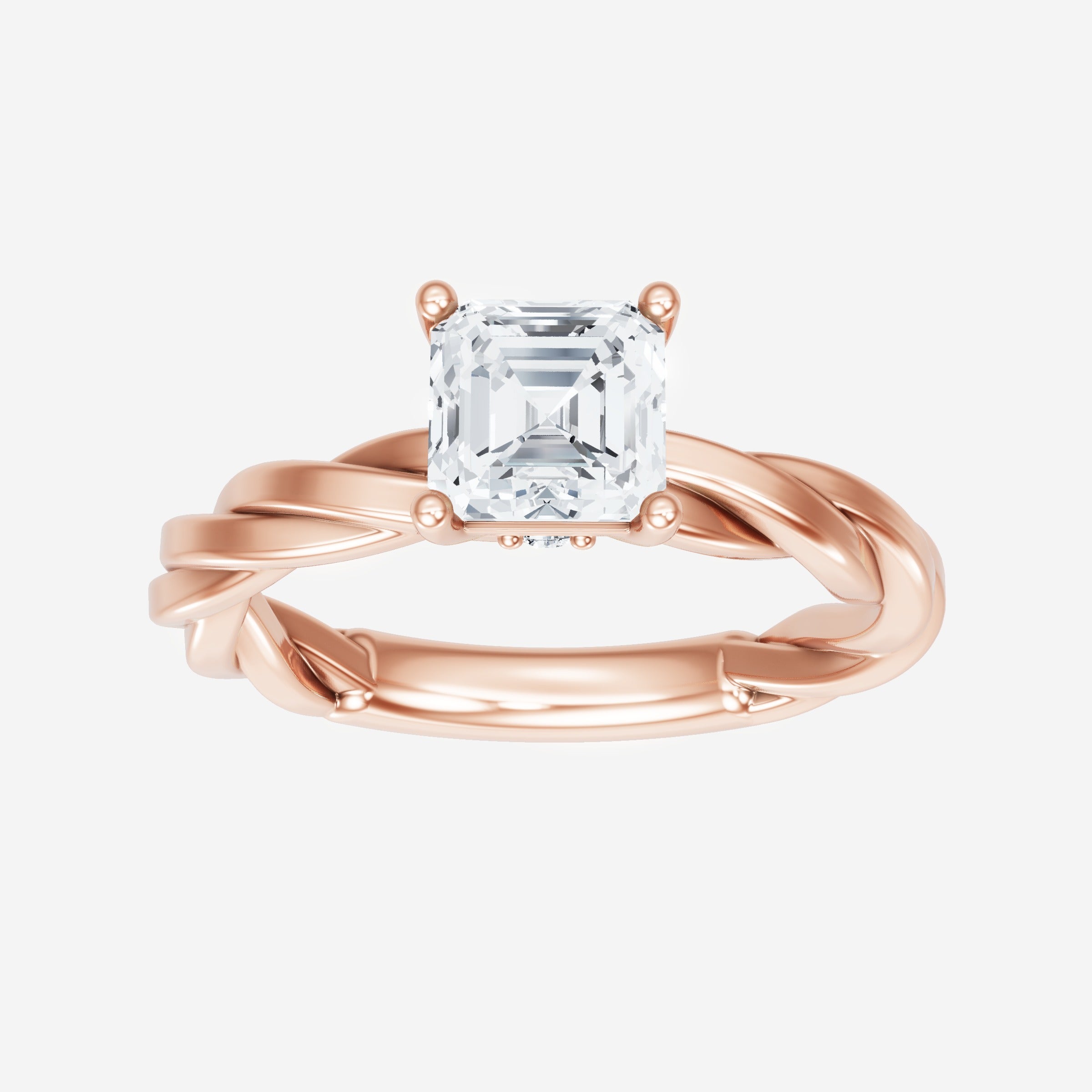 Asscher Adorned in Light Ring