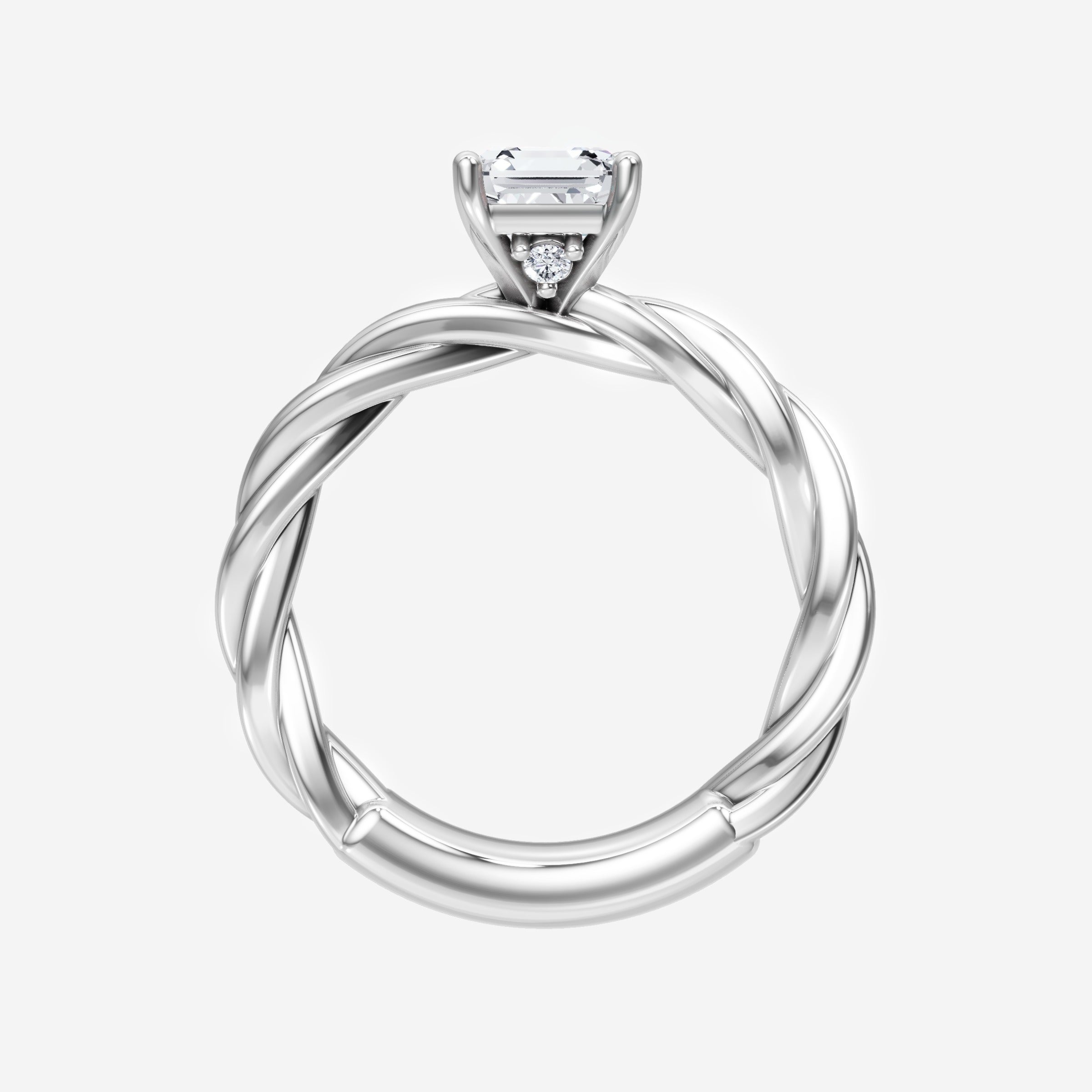 Asscher Adorned in Light Ring