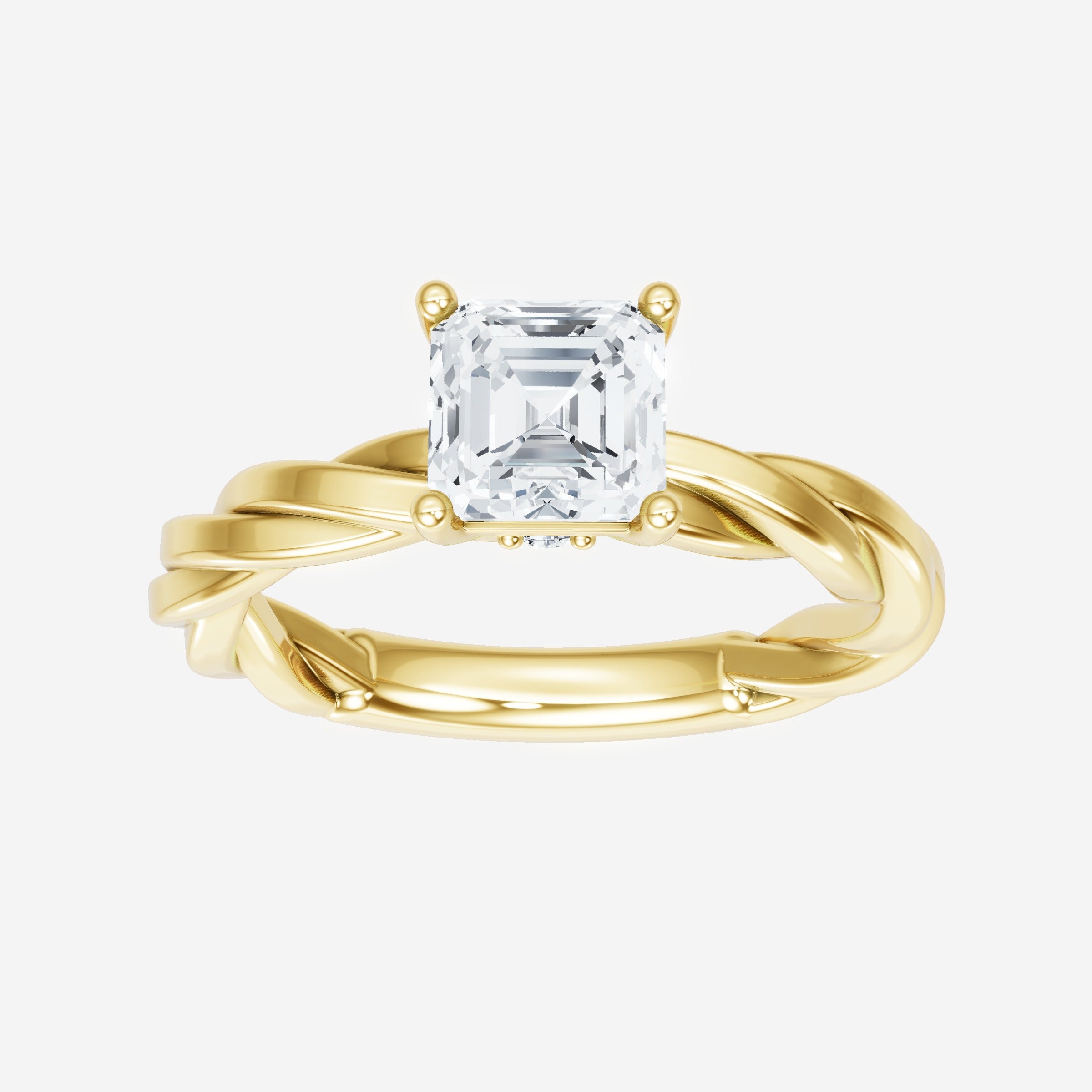 Asscher Adorned in Light Ring