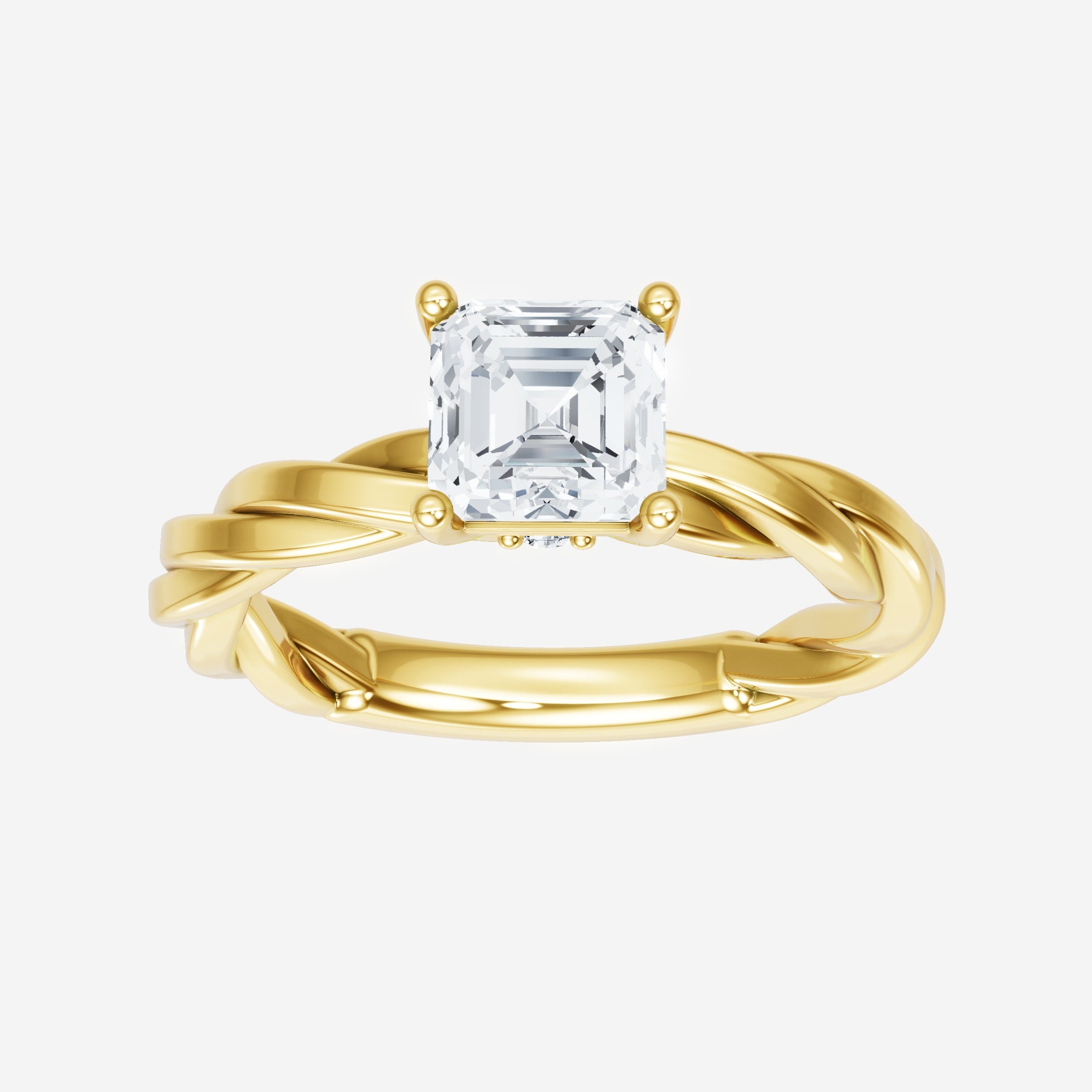 Asscher adornado con un anillo de luz