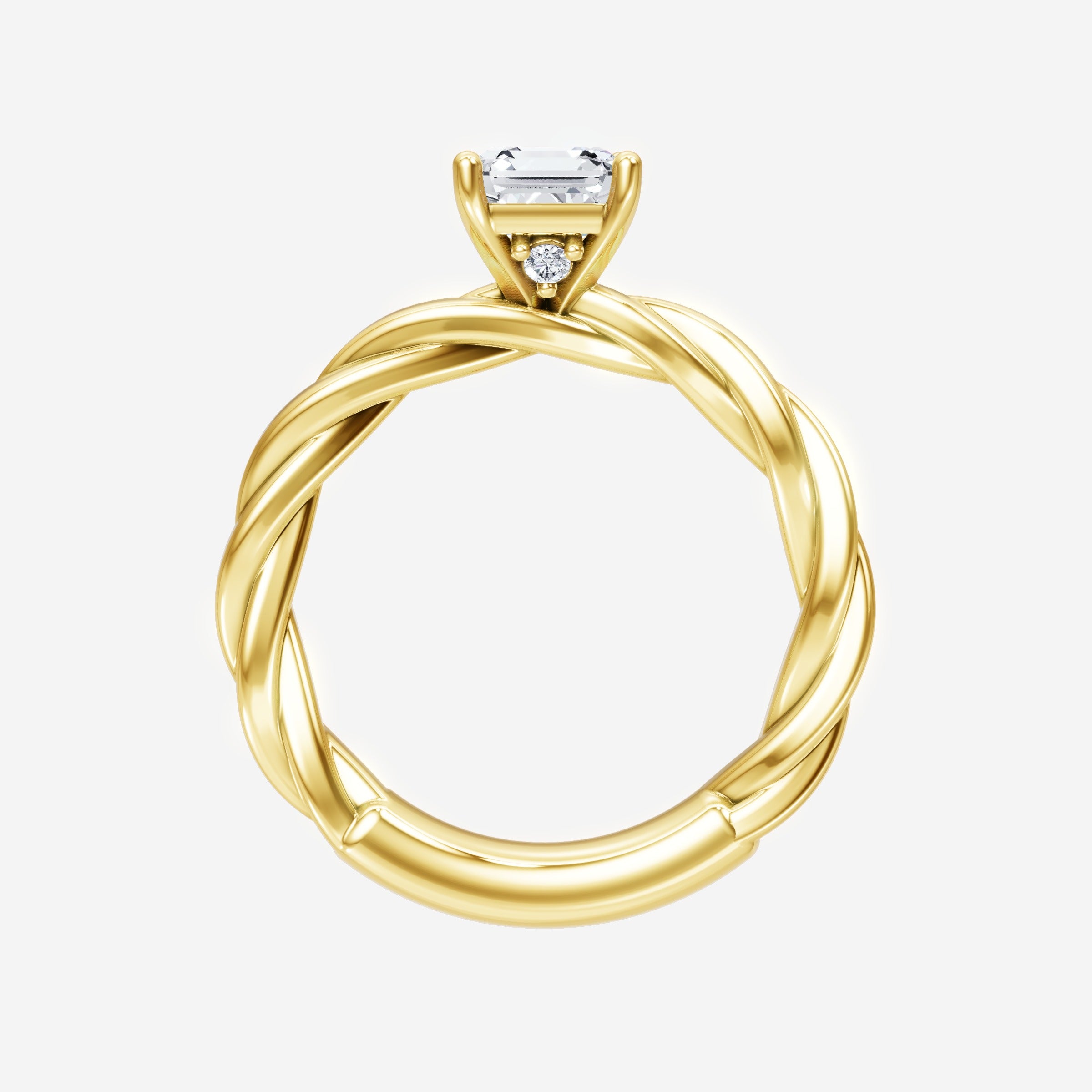 Anillo deslumbrante y glamoroso de Asscher