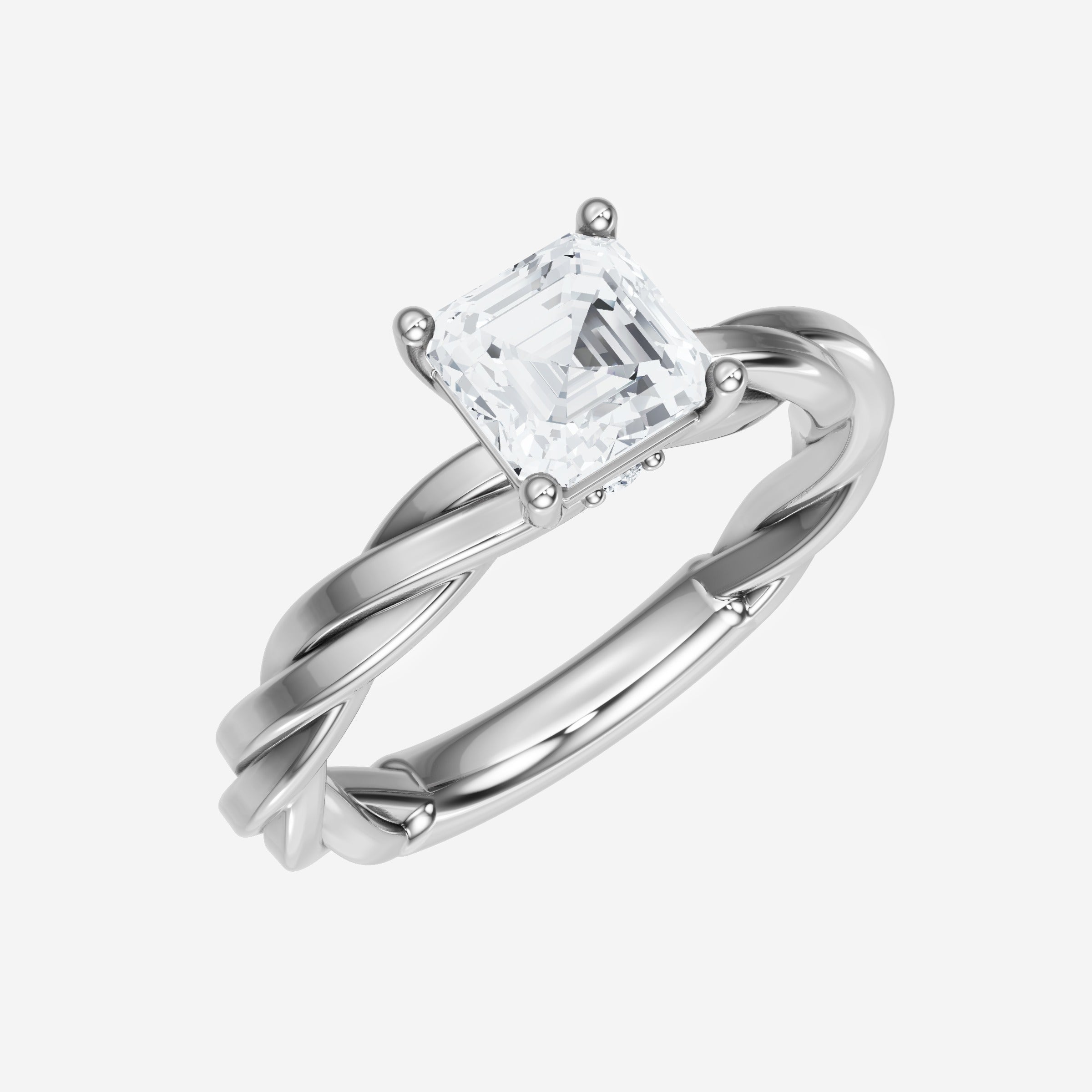 Anillo deslumbrante y glamoroso de Asscher