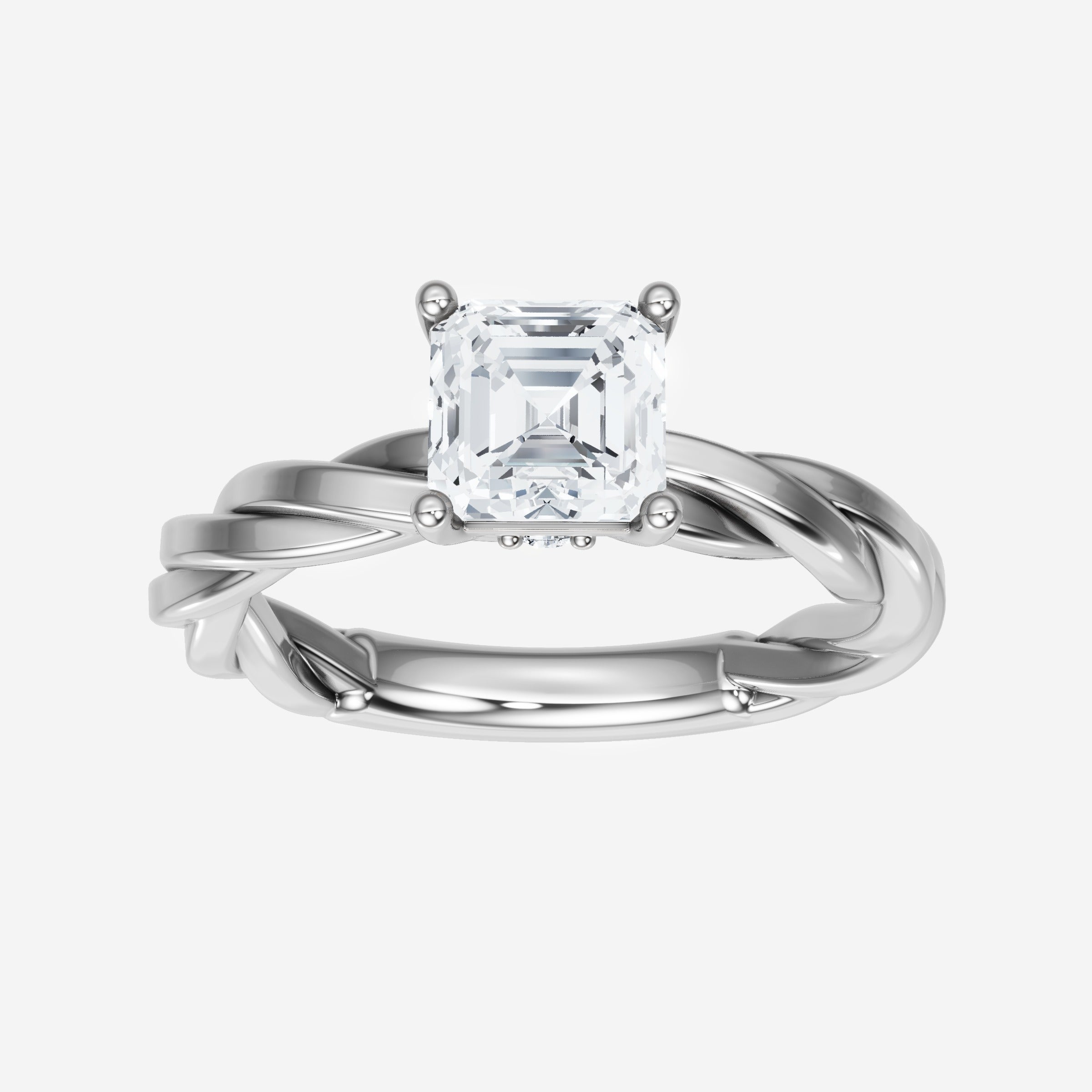 Asscher adornado con un anillo de luz