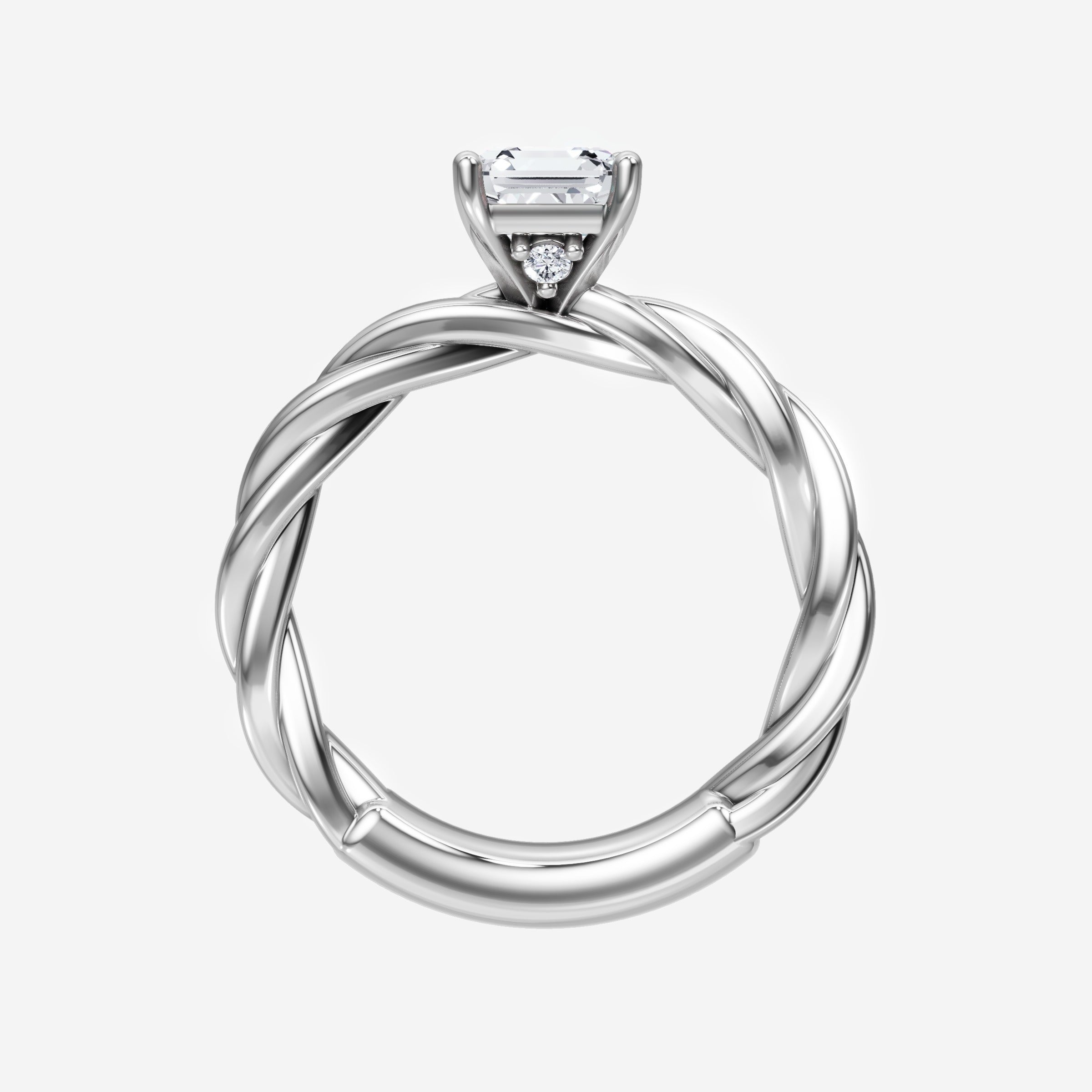 Anillo deslumbrante y glamoroso de Asscher
