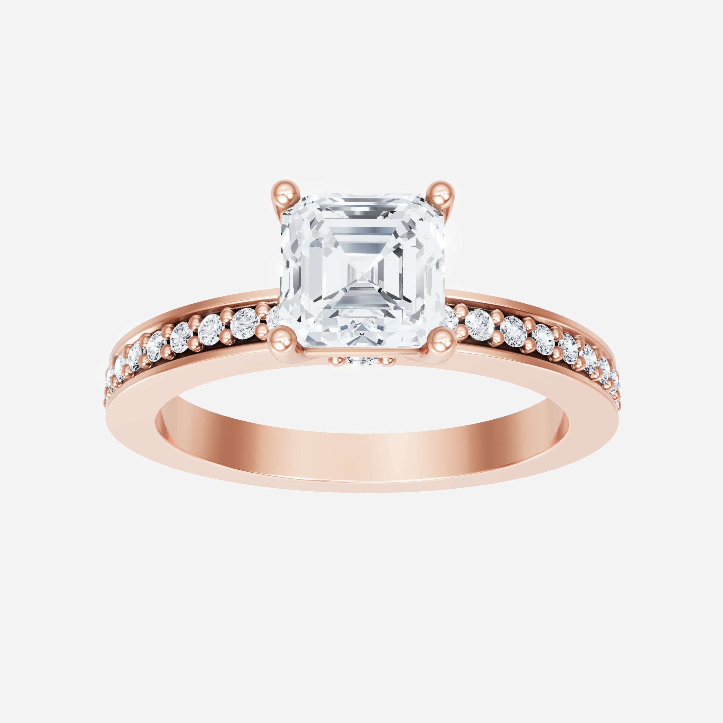 Anillo deslumbrante y glamoroso de Asscher