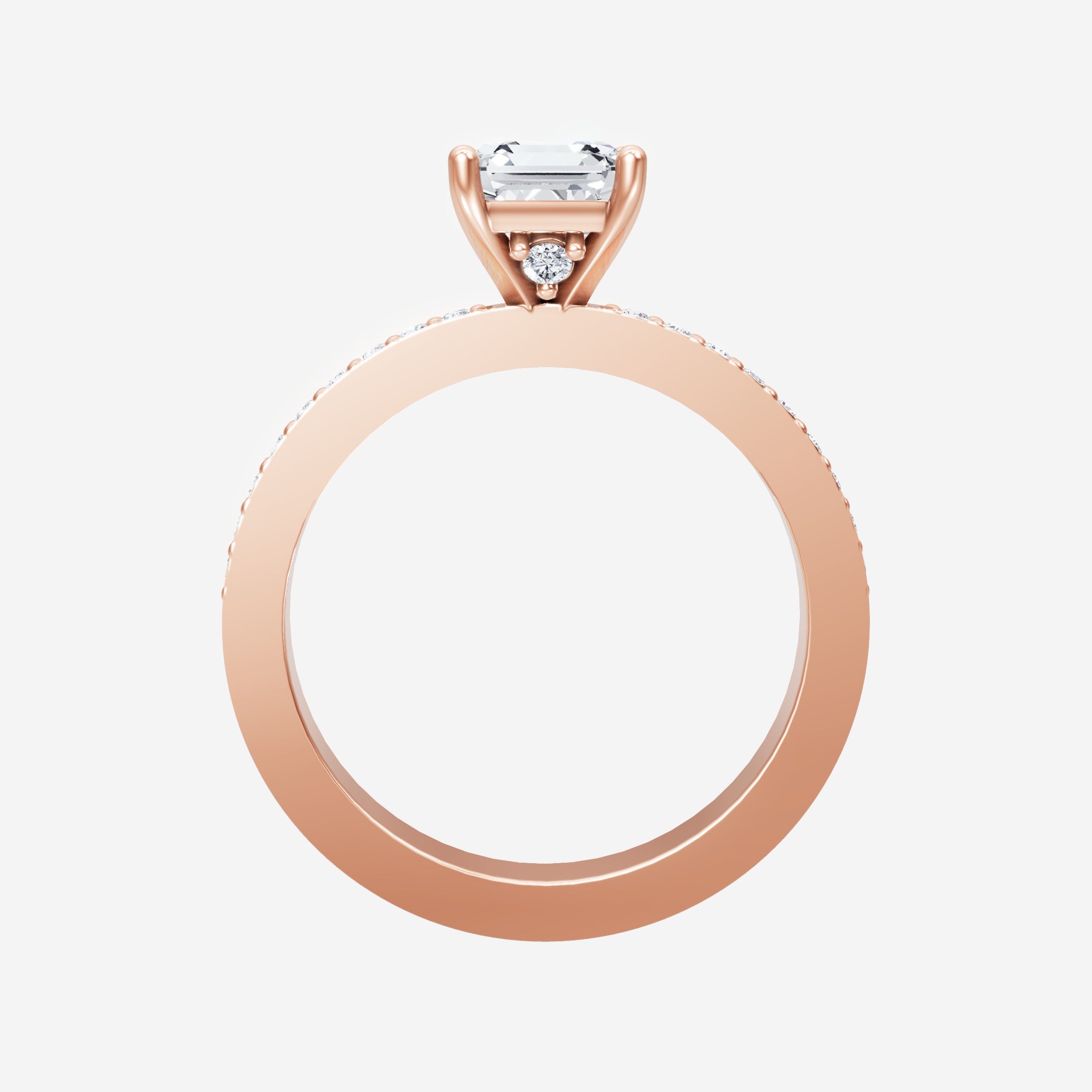 Anillo deslumbrante y glamoroso de Asscher