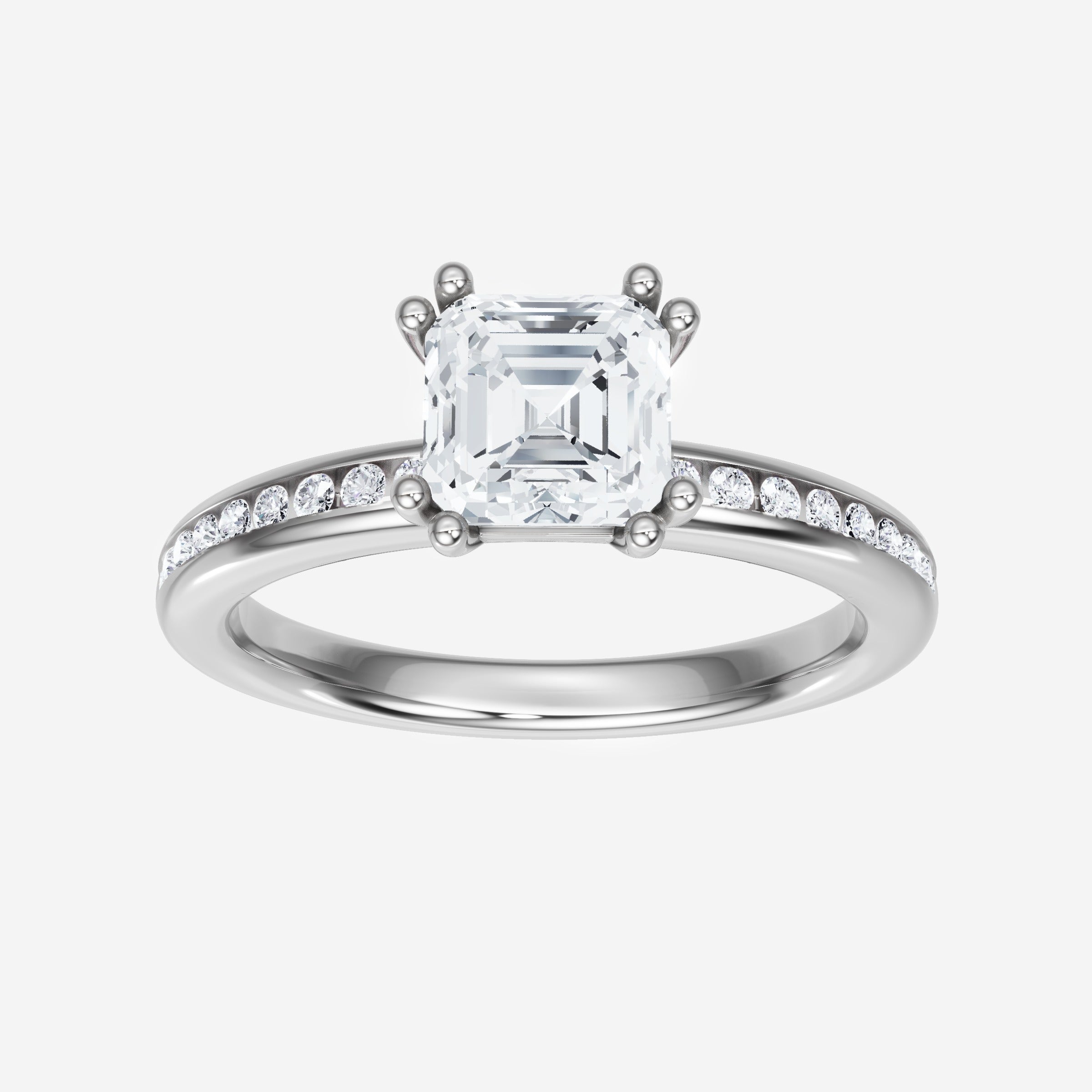 Anillo Asscher de doble halo