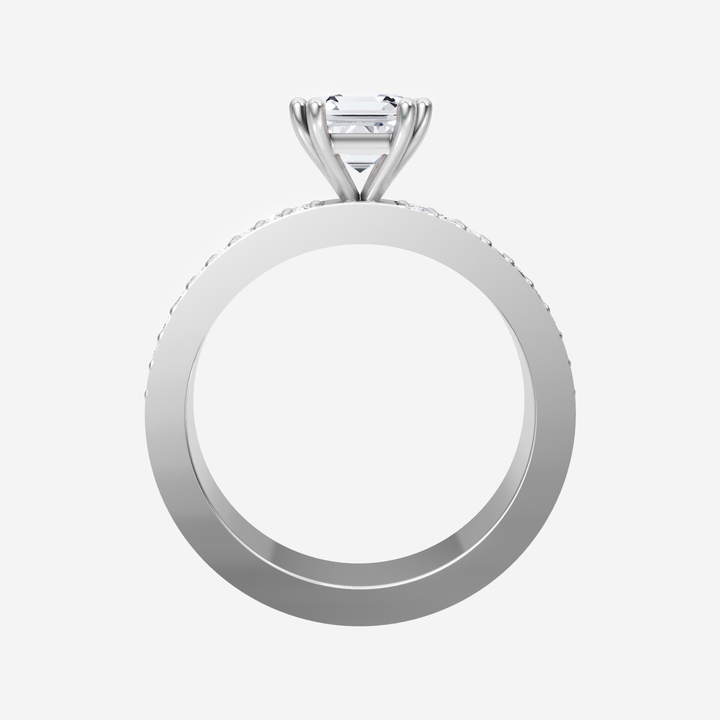 Anillo de halo dividido eterno de Asscher