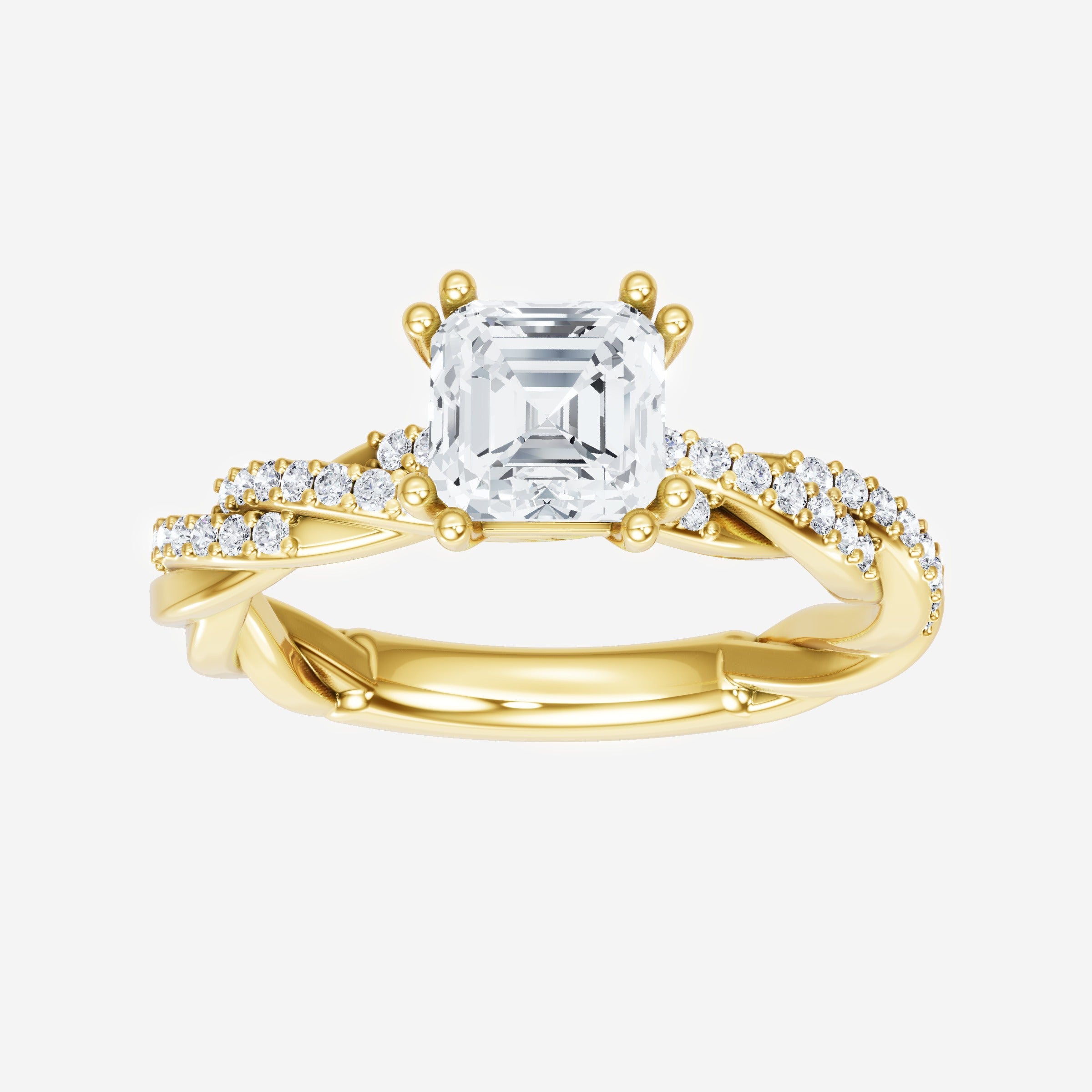 Asscher Double Halo Ring