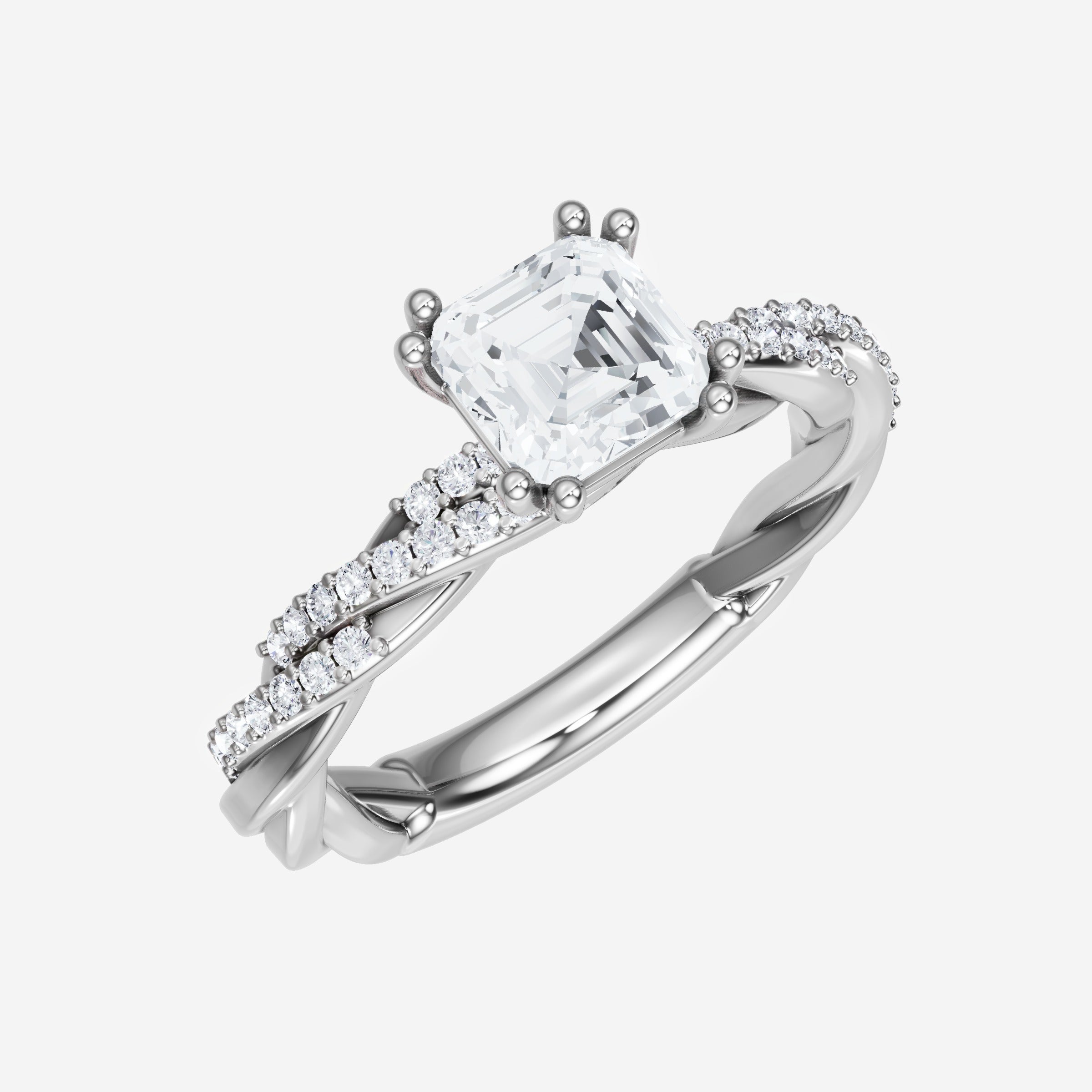 Anillo Asscher de doble halo