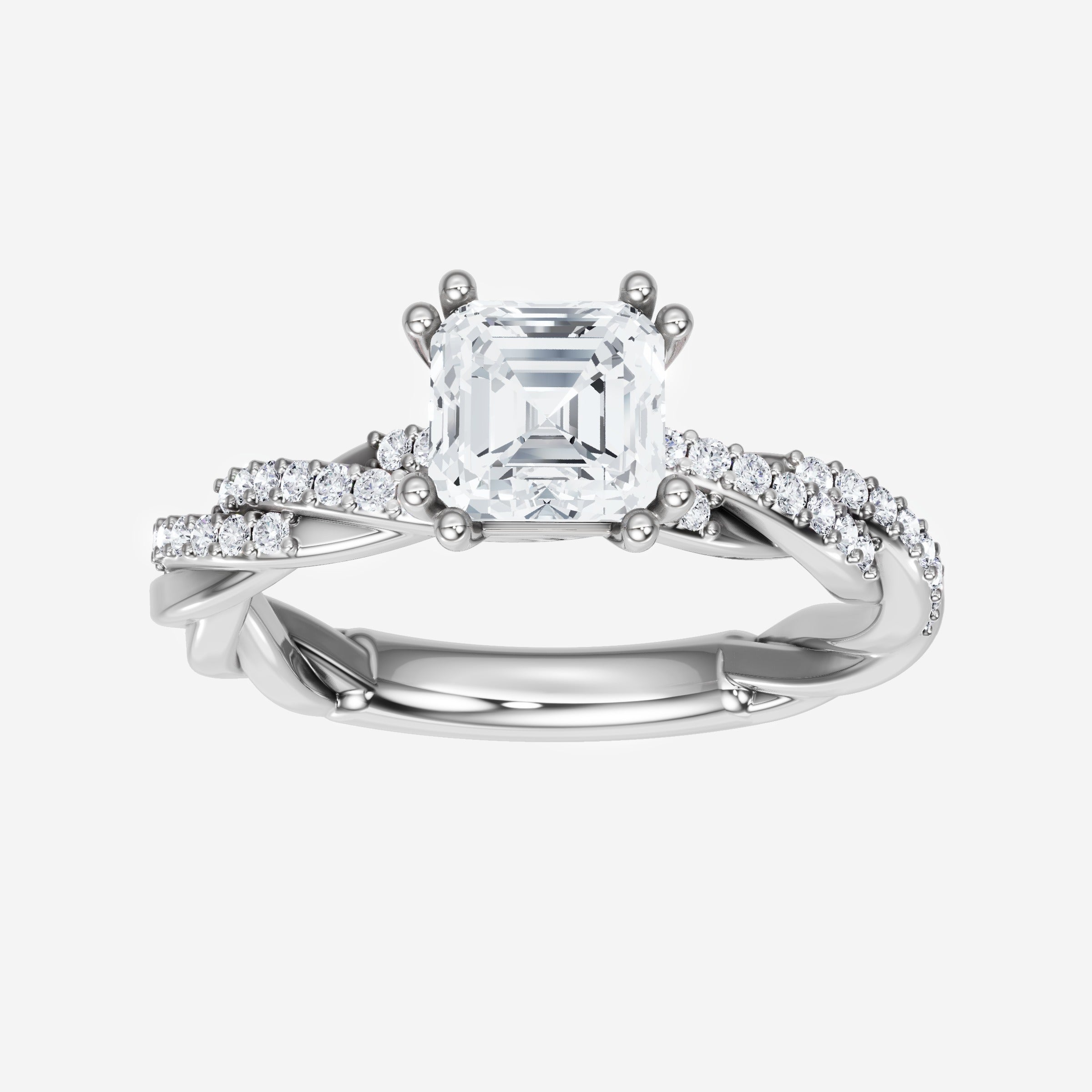 Anillo Asscher de doble halo