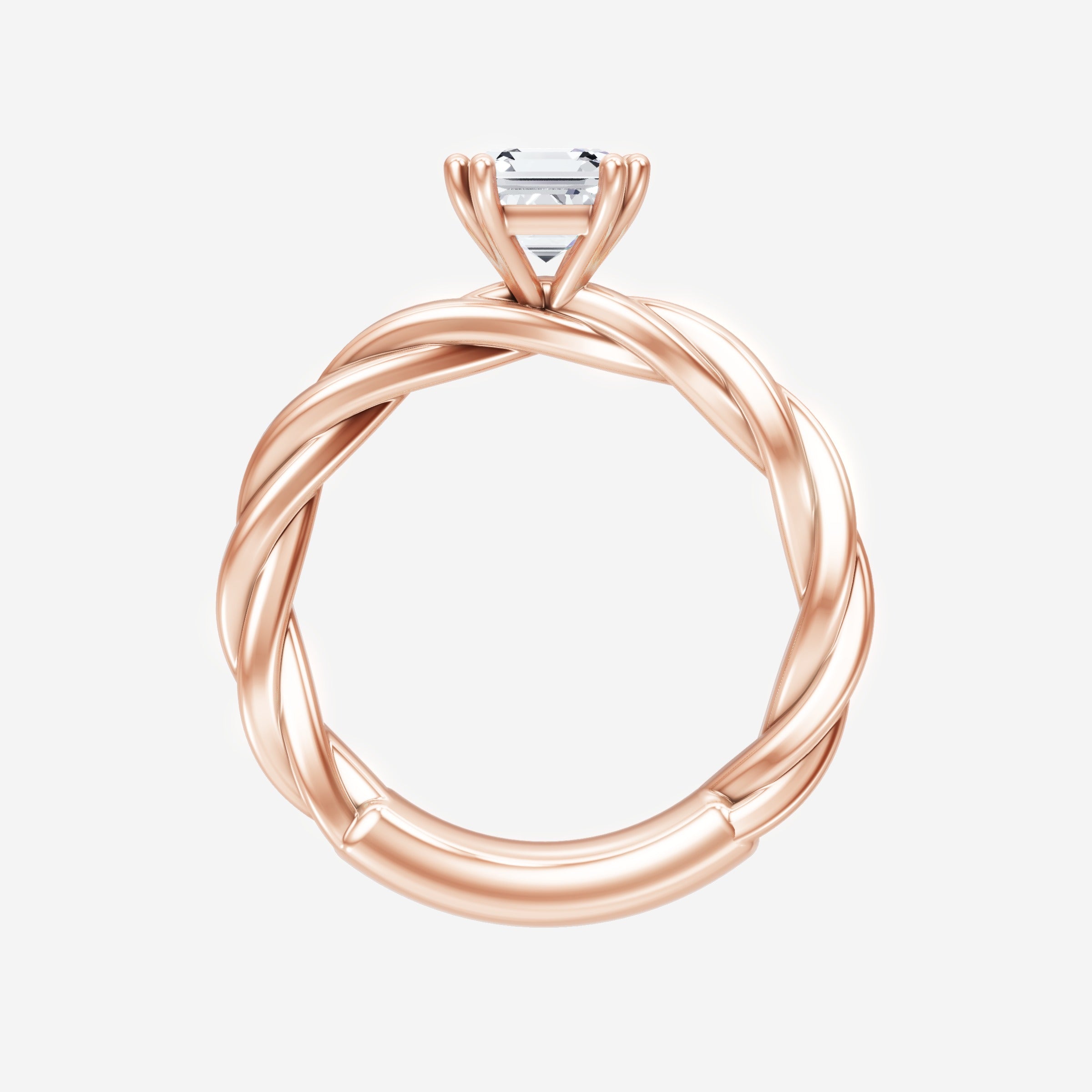 Anillo de halo dividido eterno de Asscher