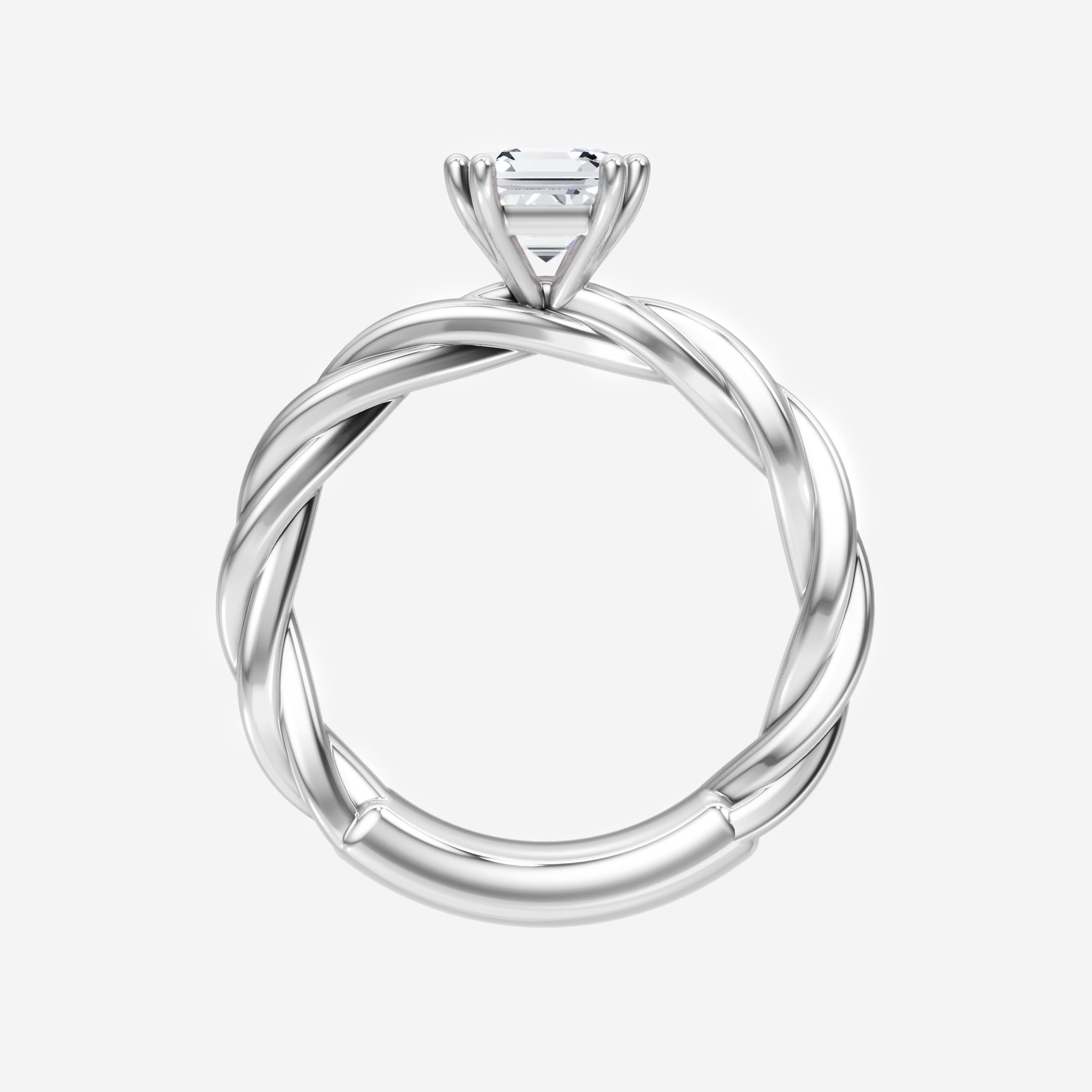 Anillo de halo dividido eterno de Asscher