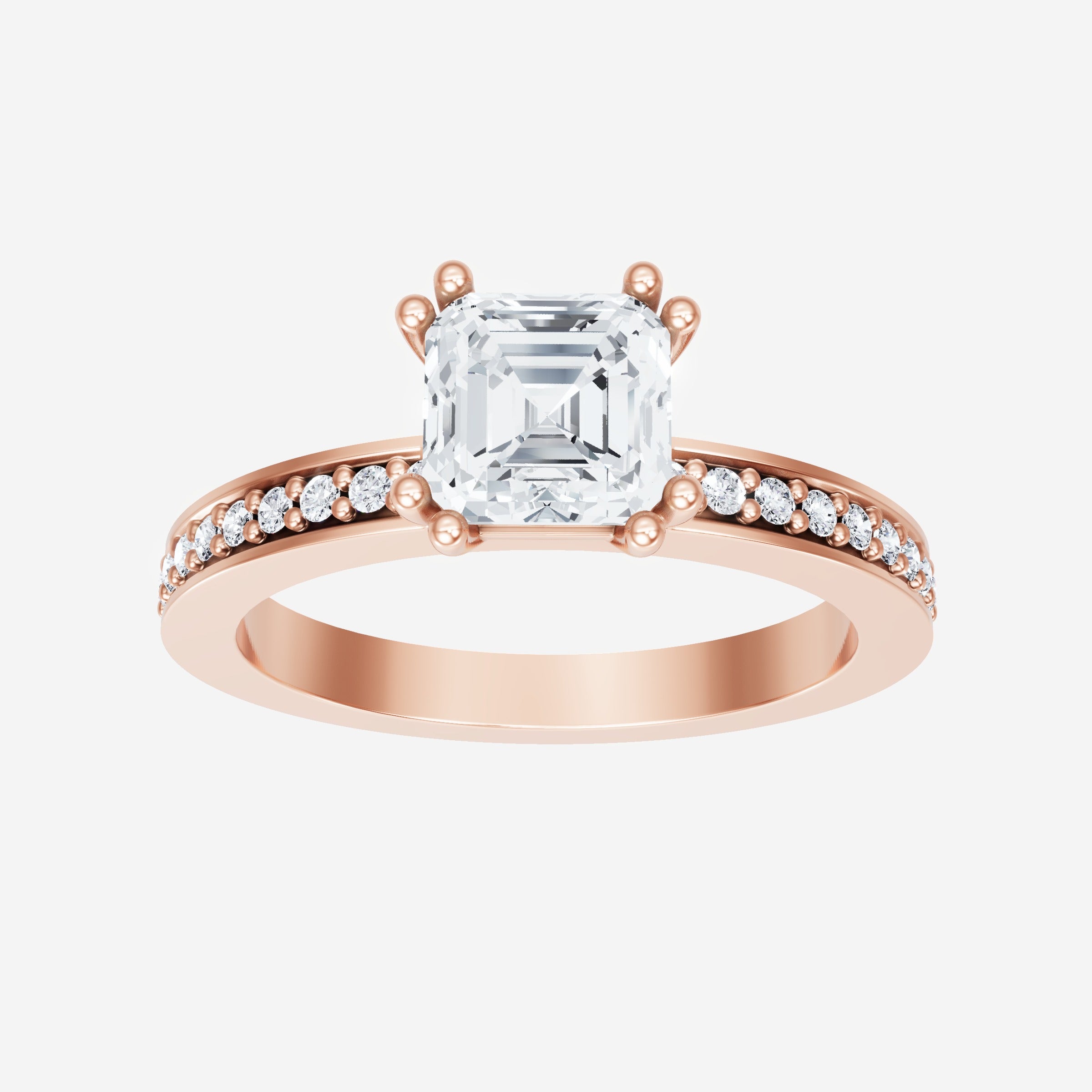 Anillo Asscher de doble halo