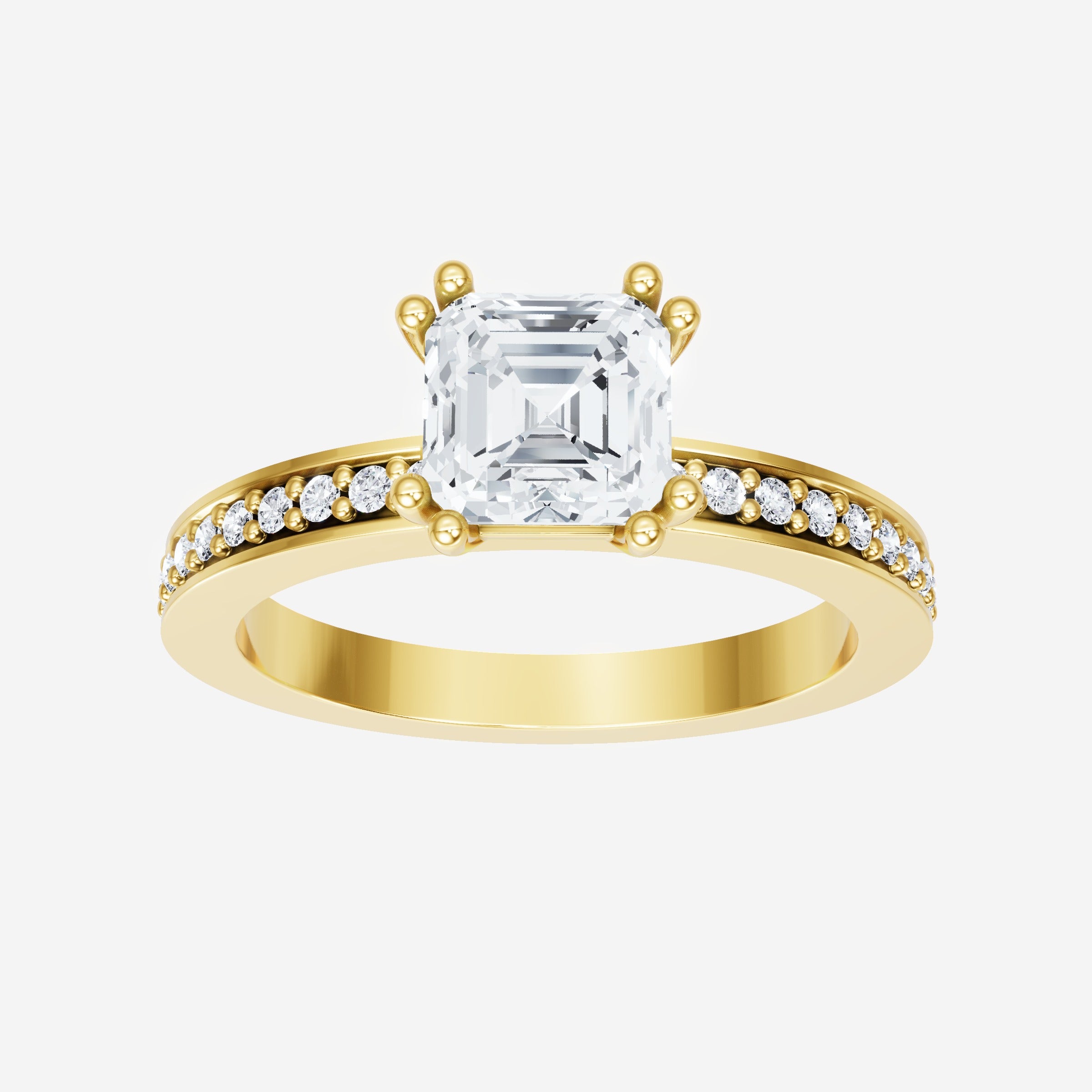 Anillo Asscher de doble halo