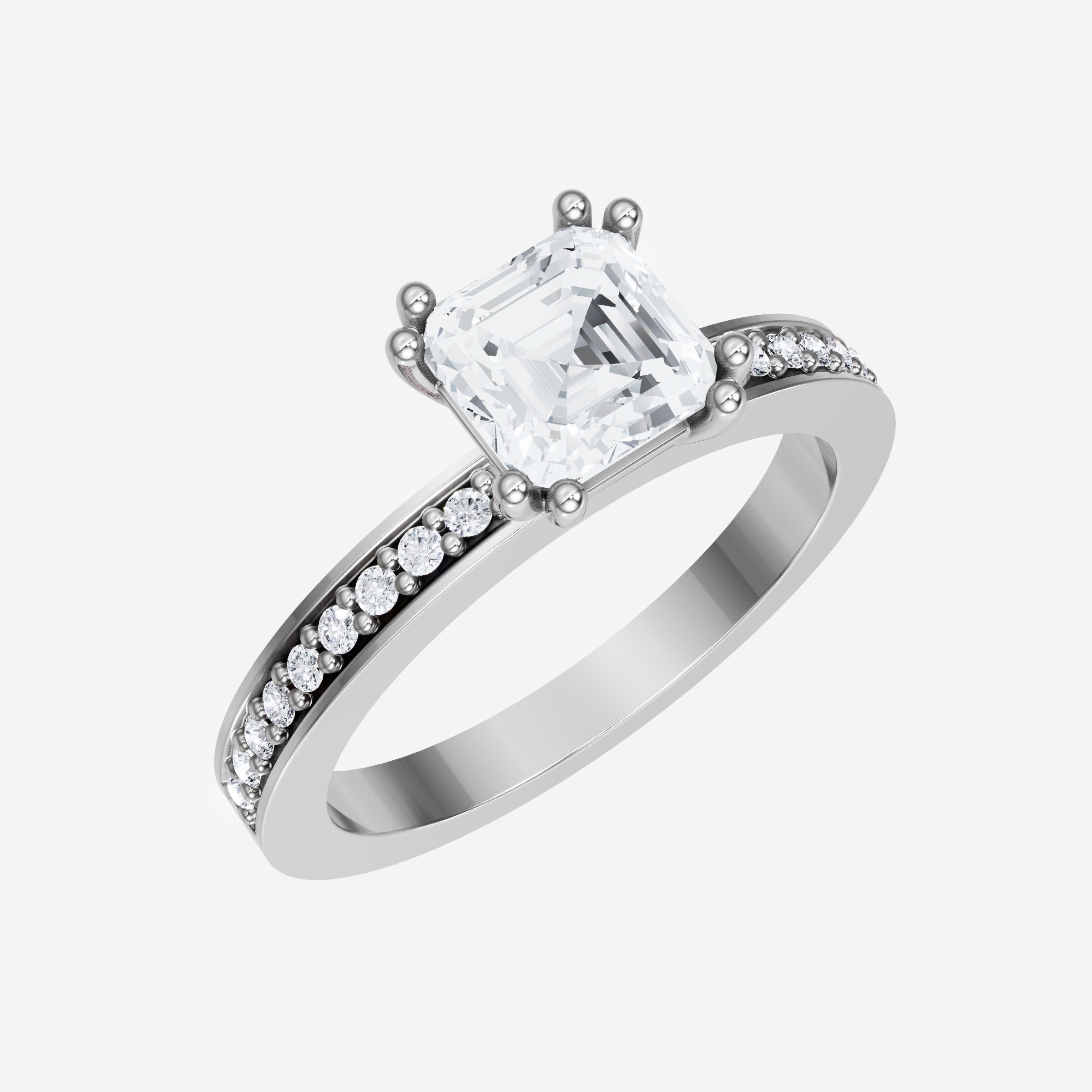 Asscher Double Halo Ring