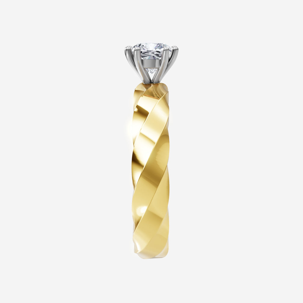 Twisted Shank Cushion Solitaire Lab Grown Diamond Ring (1–5 CT)