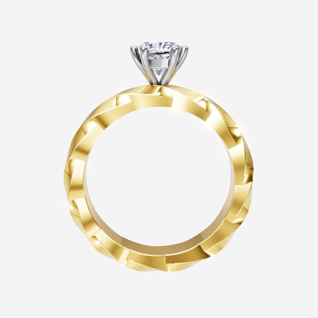 Twisted Shank Cushion Solitaire Lab Grown Diamond Ring (1–5 CT)
