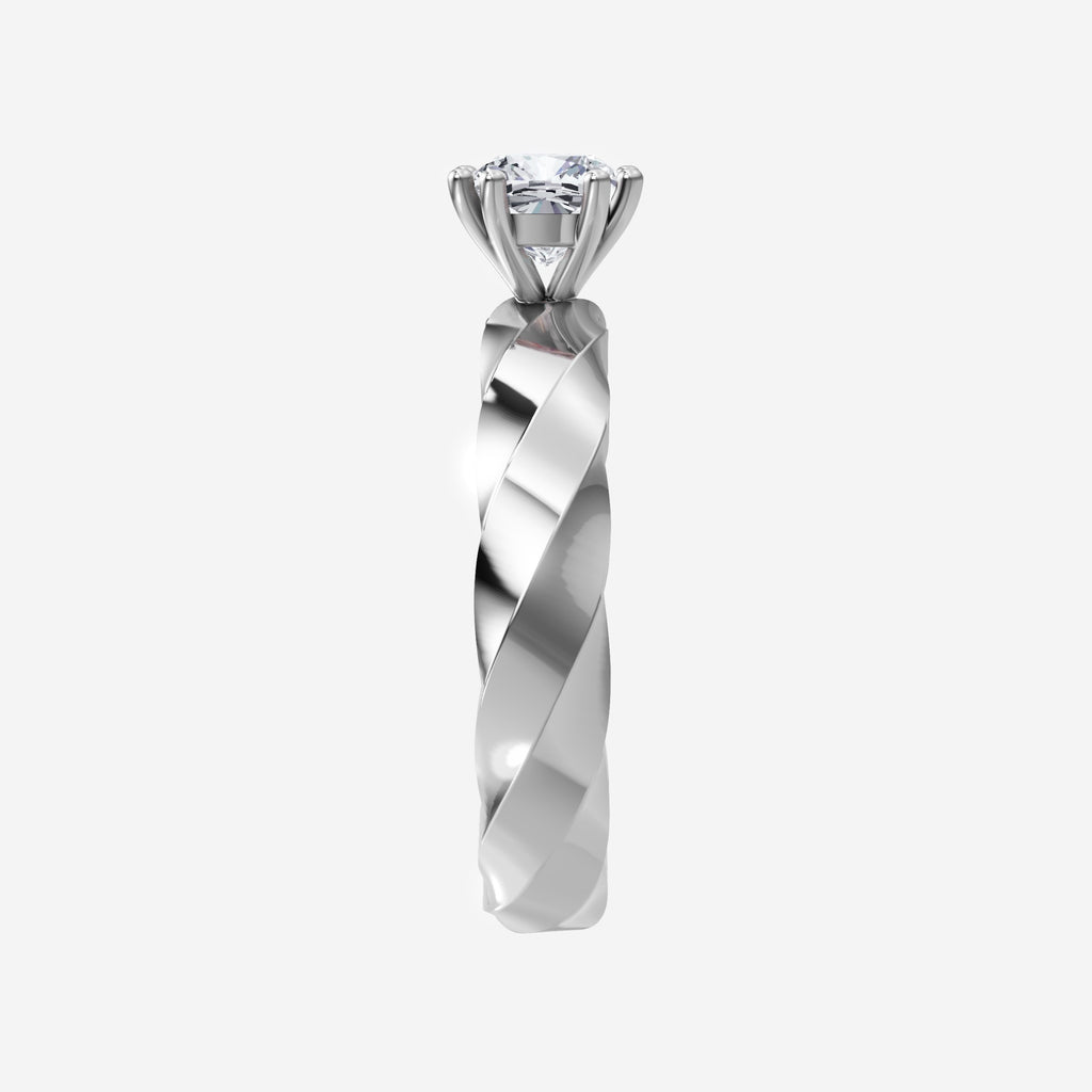 Twisted Shank Cushion Solitaire Lab Grown Diamond Ring (1–5 CT)