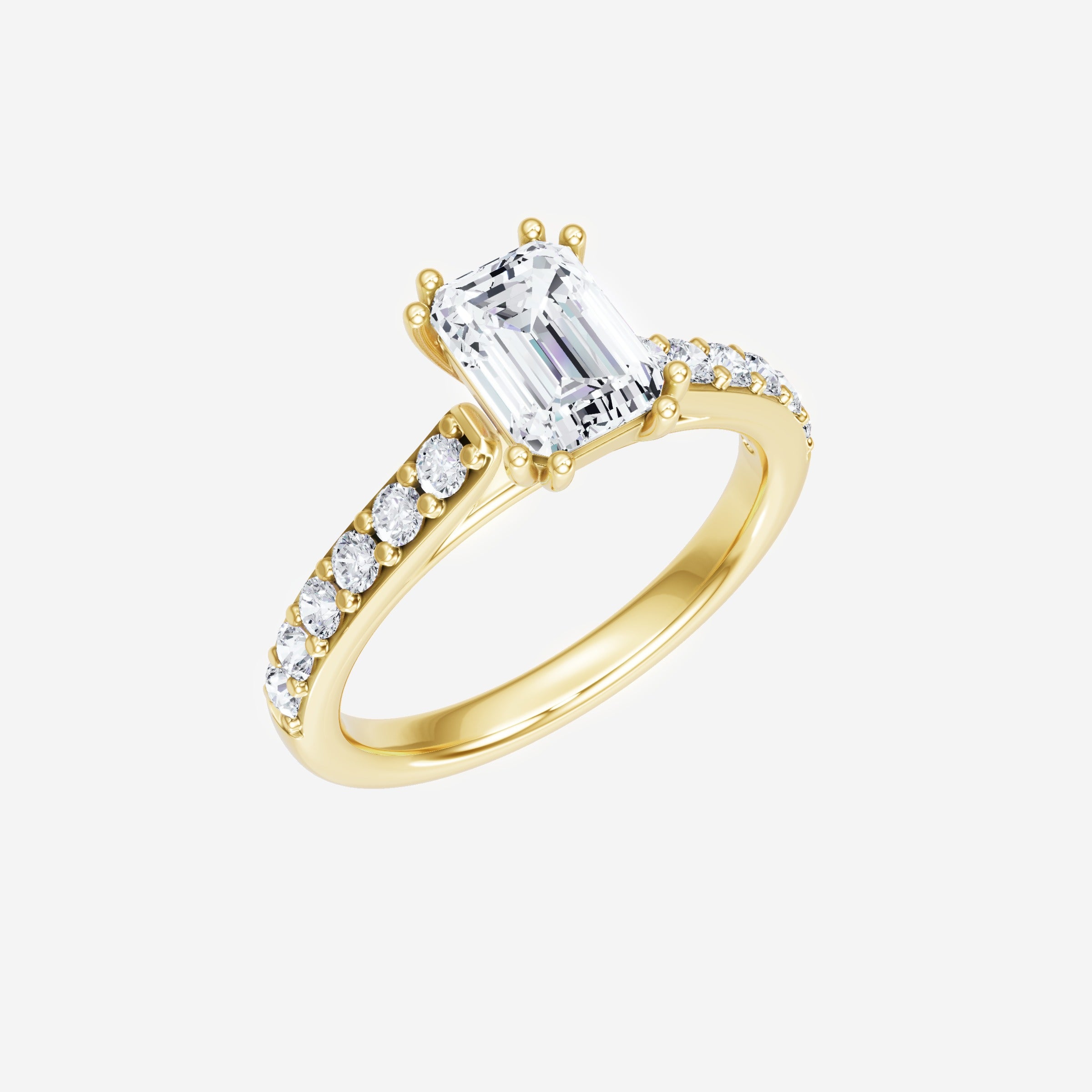 Anillo de esplendor brillante esmeralda