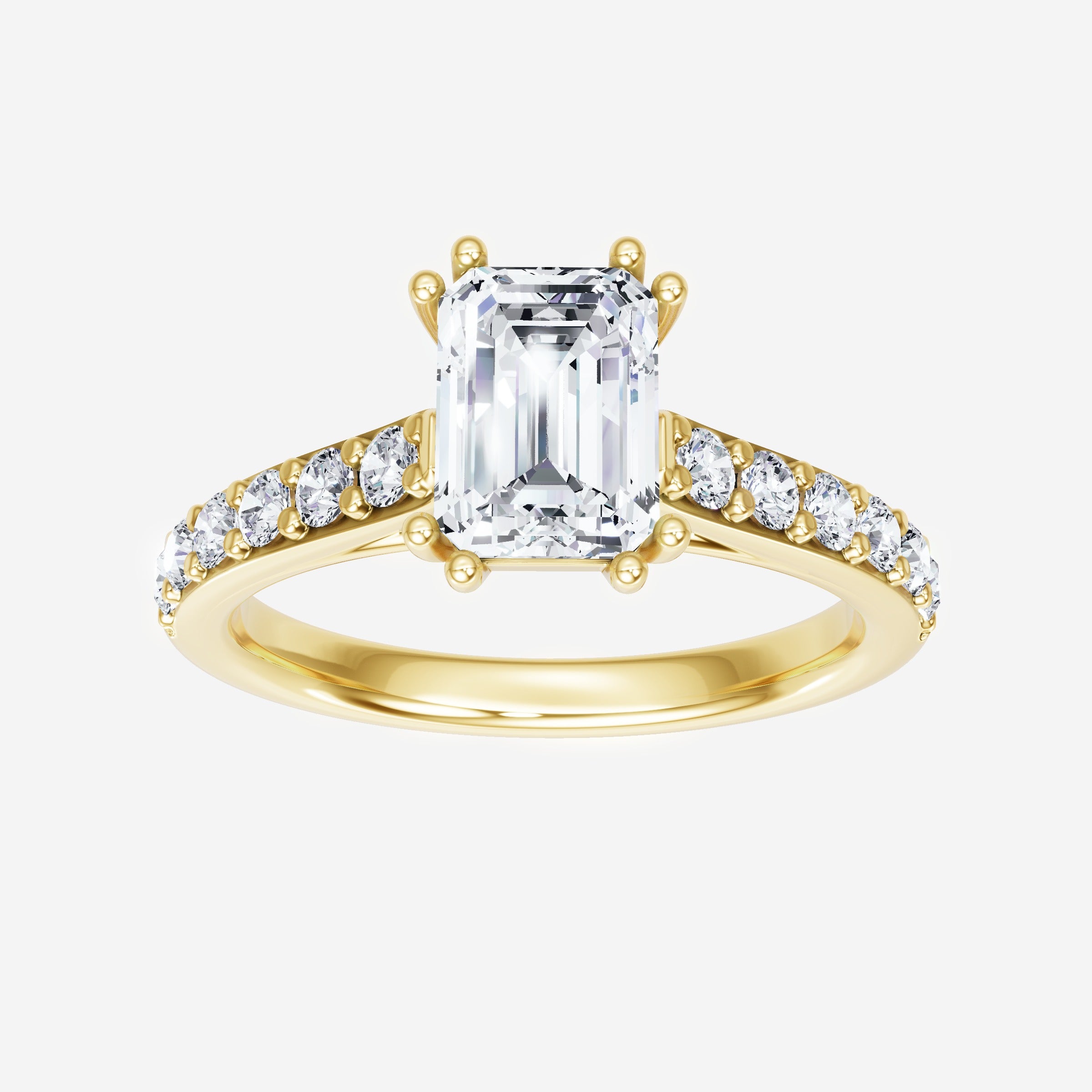 Anillo de esplendor brillante esmeralda