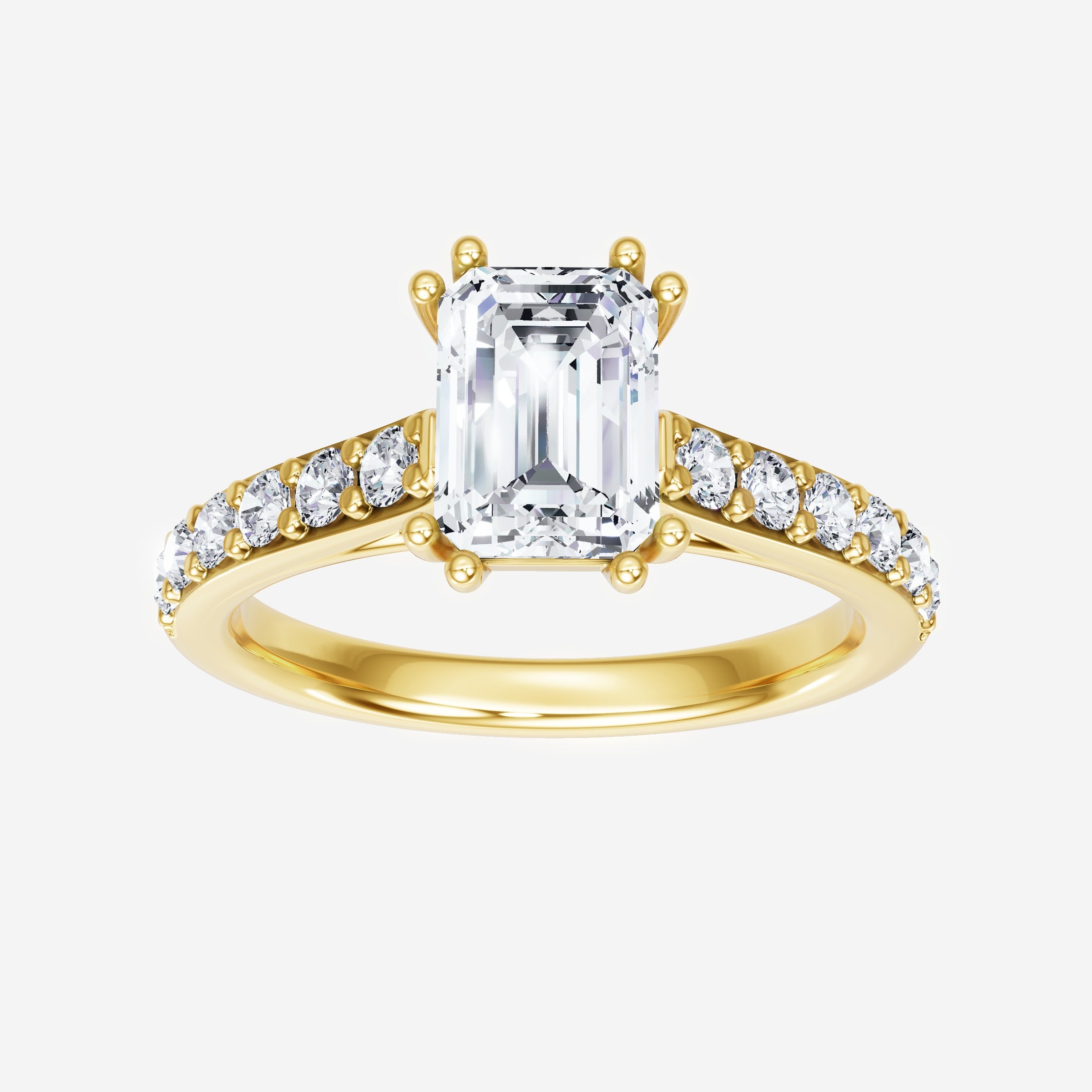 Anillo de esplendor brillante esmeralda