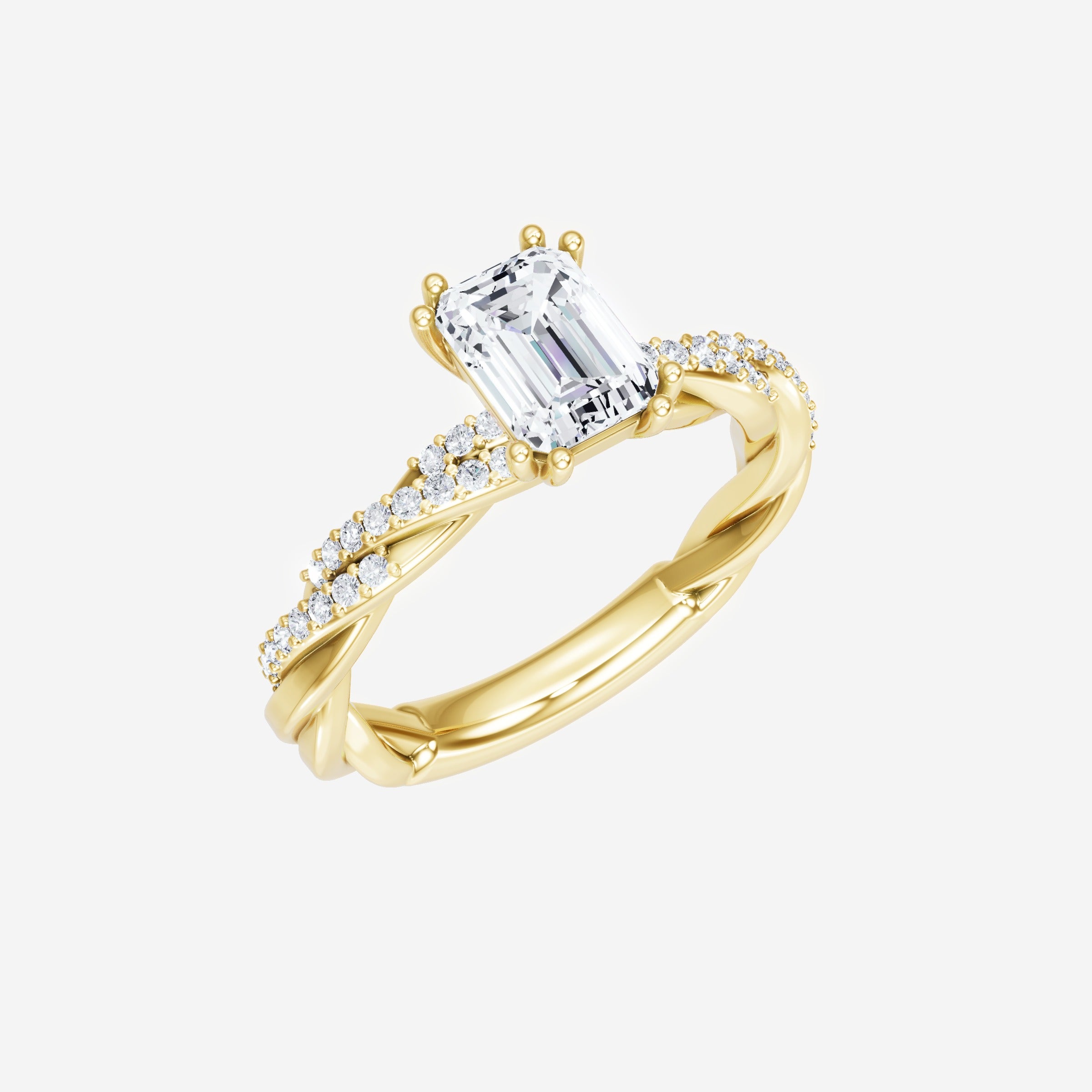 Anillo de esplendor brillante esmeralda