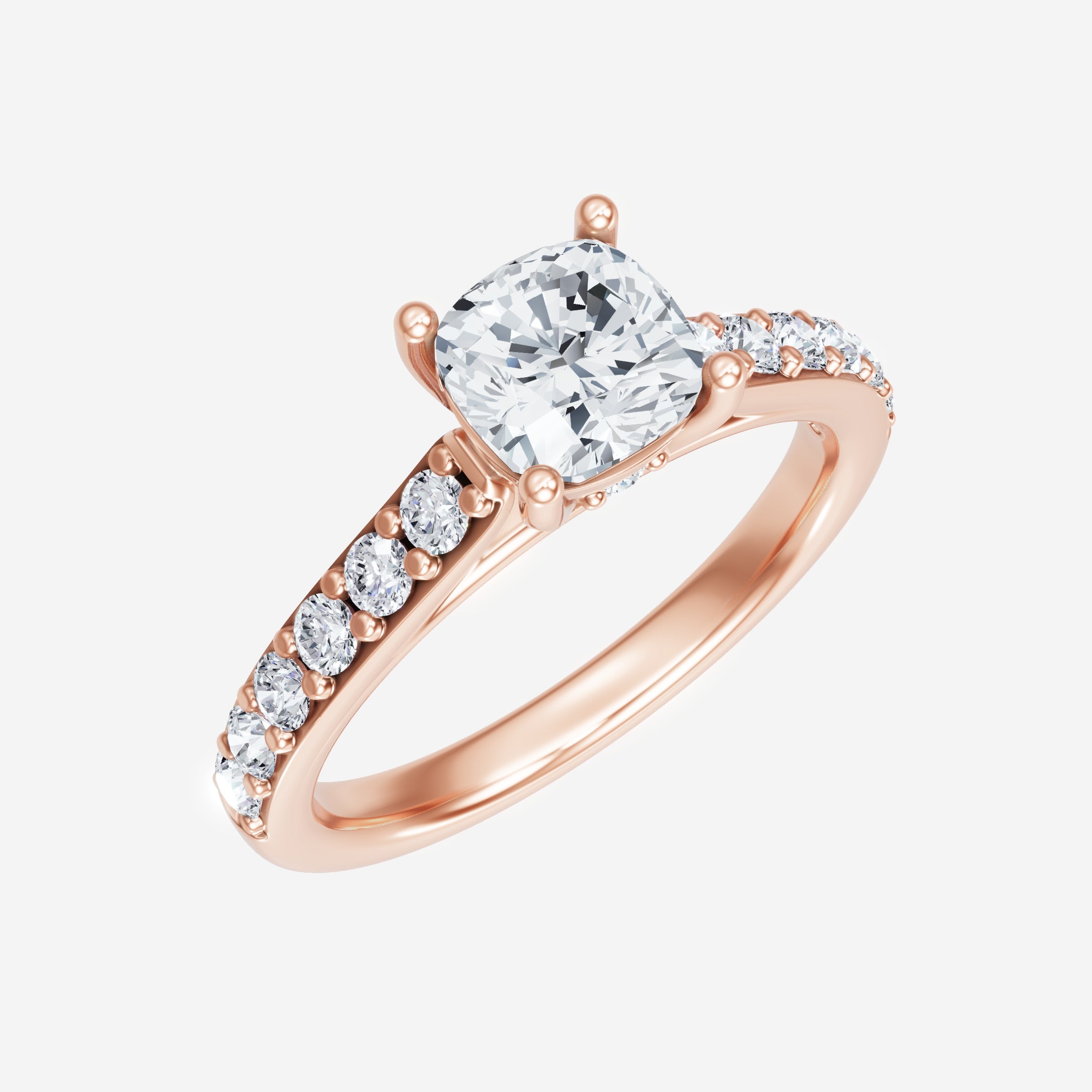 Anillo Diva deslumbrante con forma de cojín