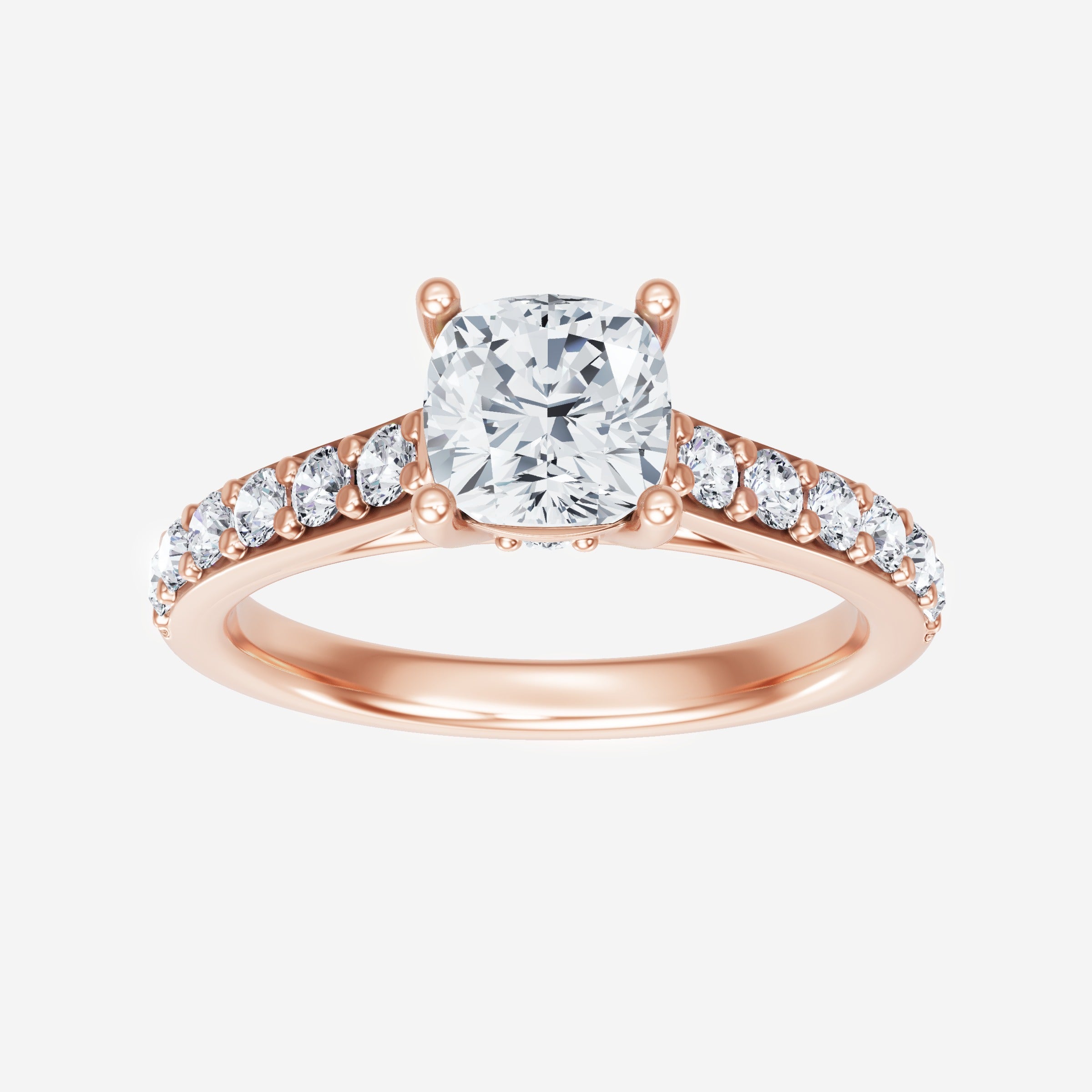 Anillo Diva deslumbrante con forma de cojín