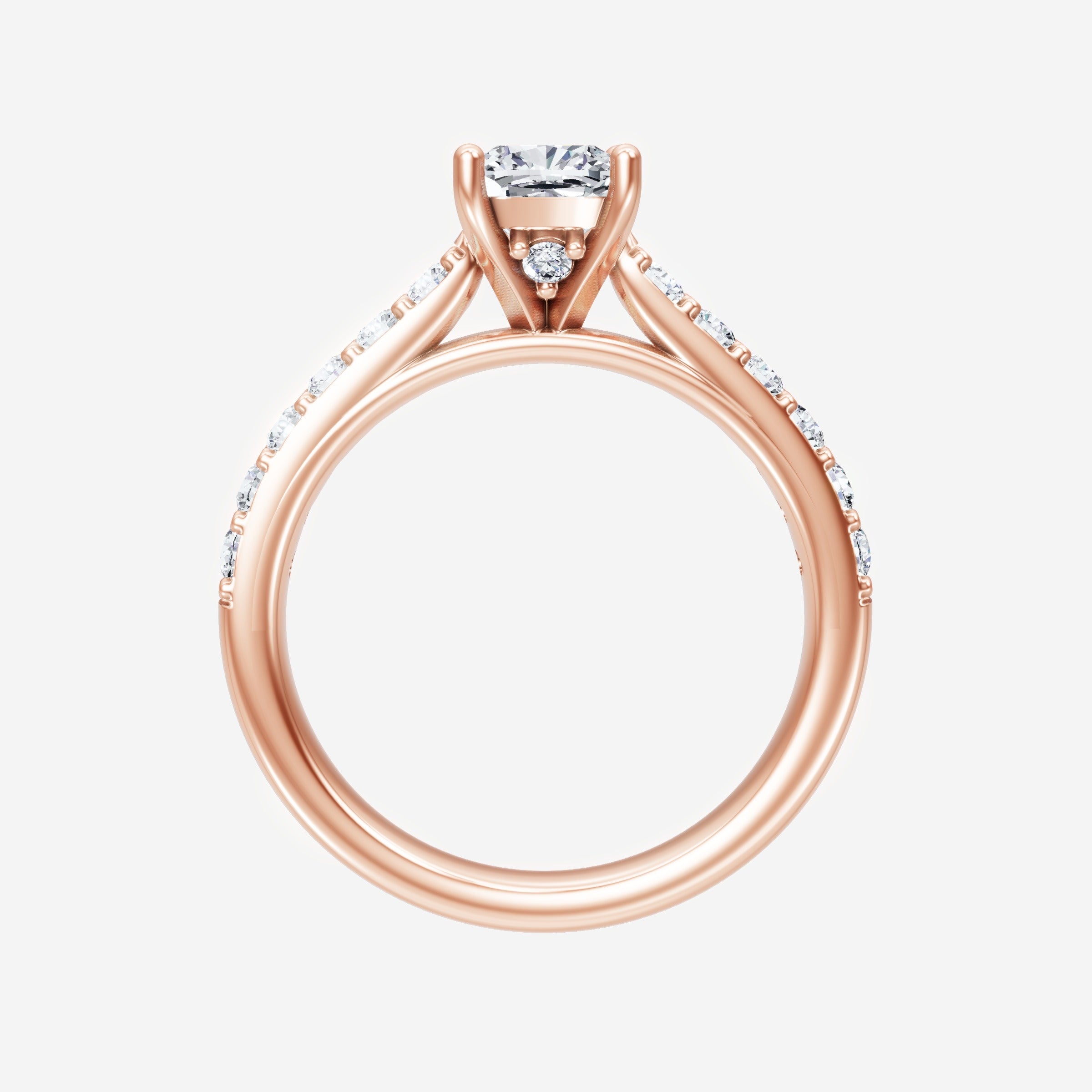 Anillo Diva deslumbrante con forma de cojín