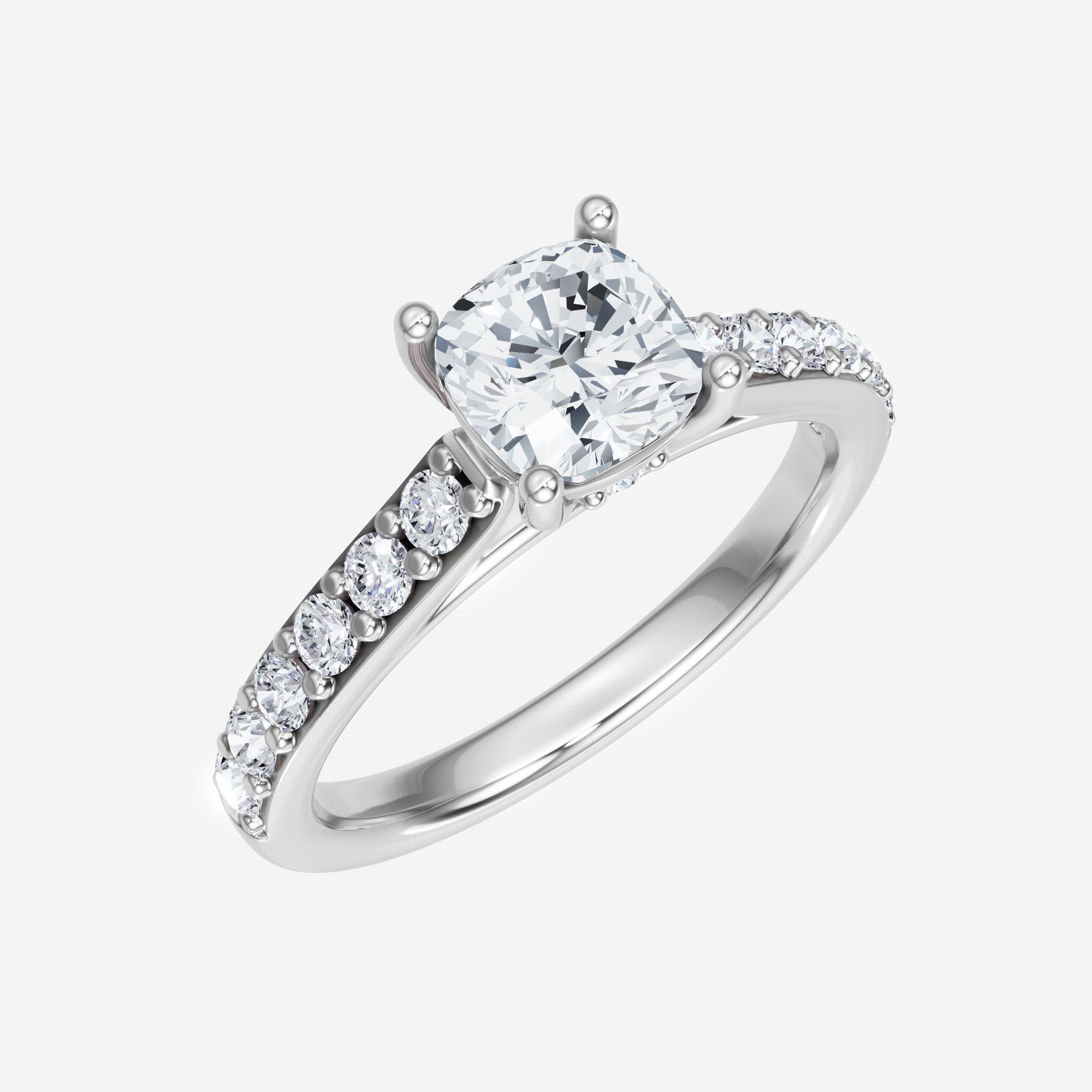 Anillo Diva deslumbrante con forma de cojín